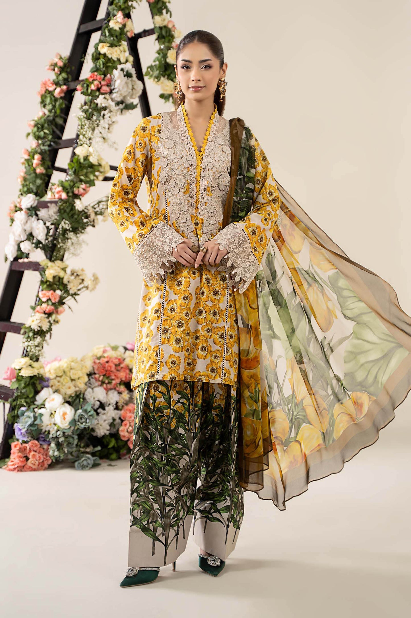 3 Piece Embroidered Lawn Suit | MPS-2606-A