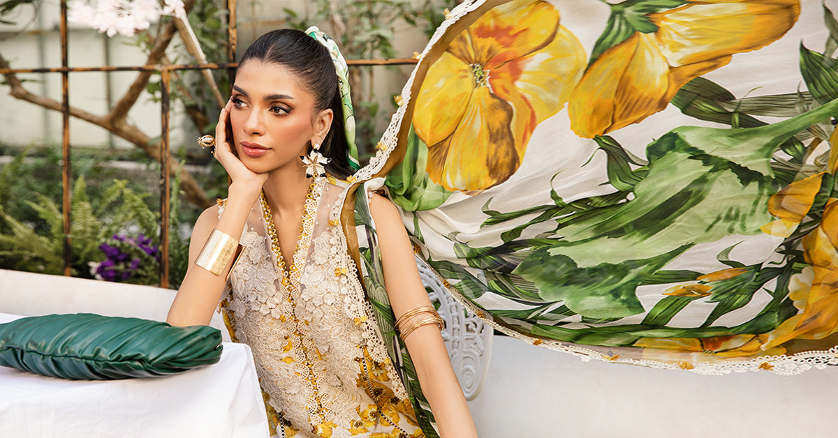 3 Piece Unstitched Embroidered Lawn Suit | MPT-2606-A
