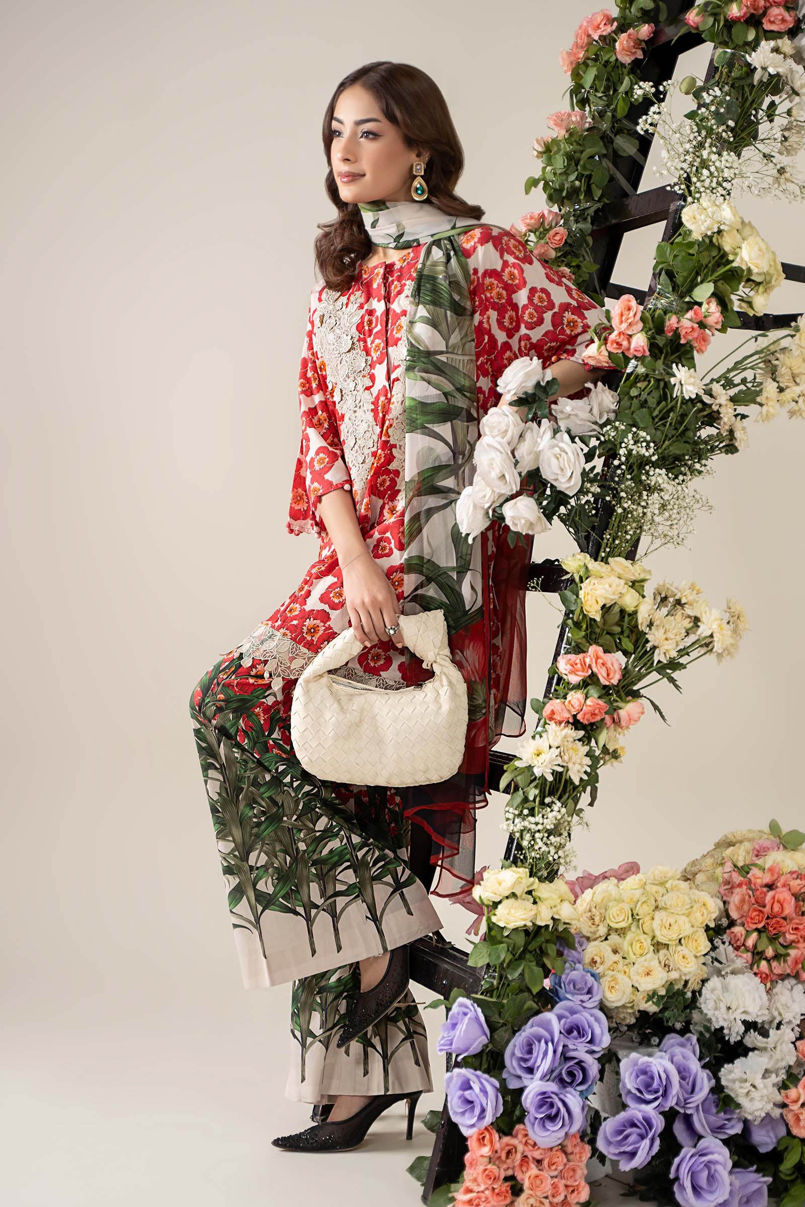 3 Piece Embroidered Lawn Suit | MPS-2606-B