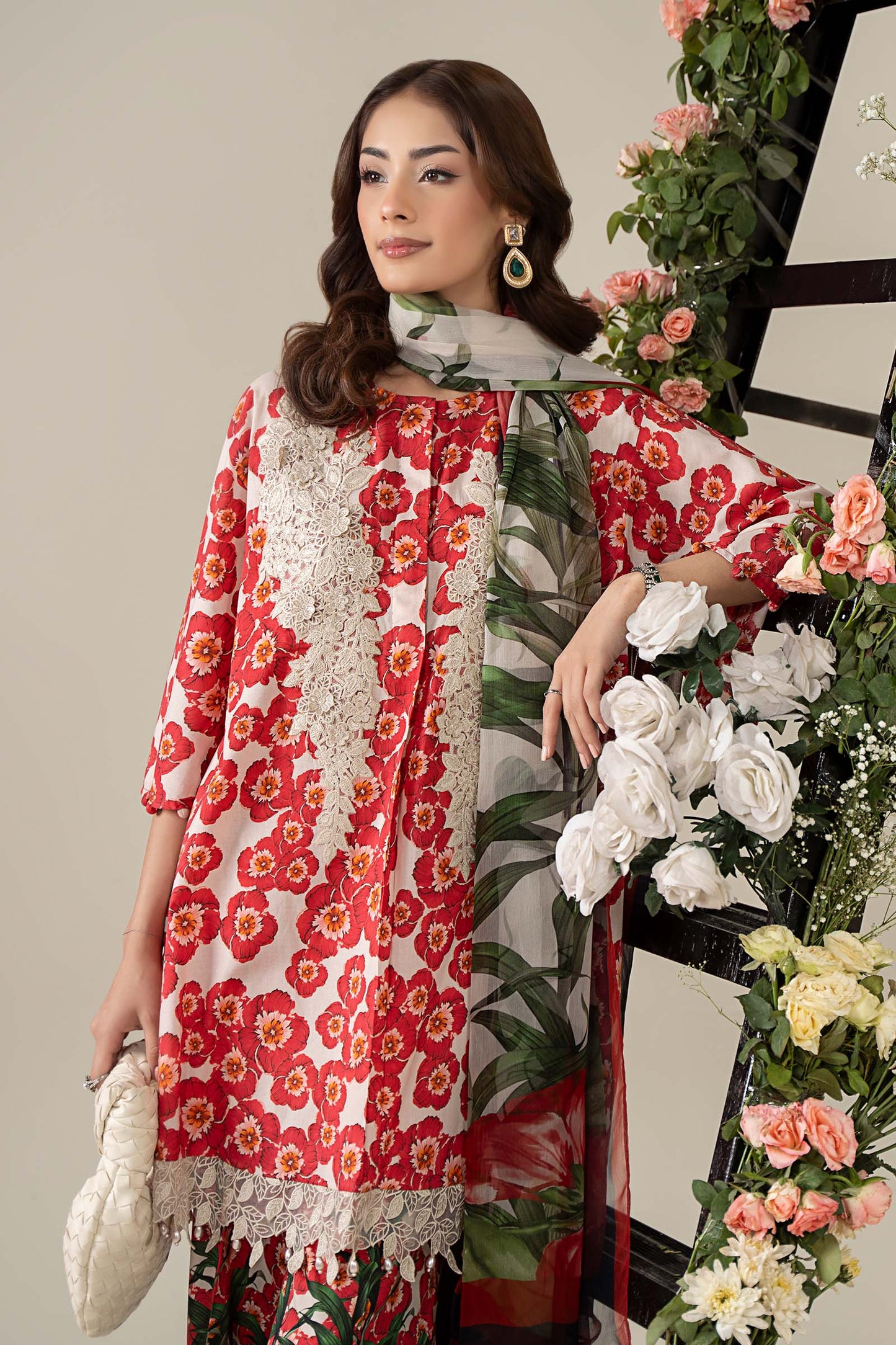 3 Piece Embroidered Lawn Suit | MPS-2606-B