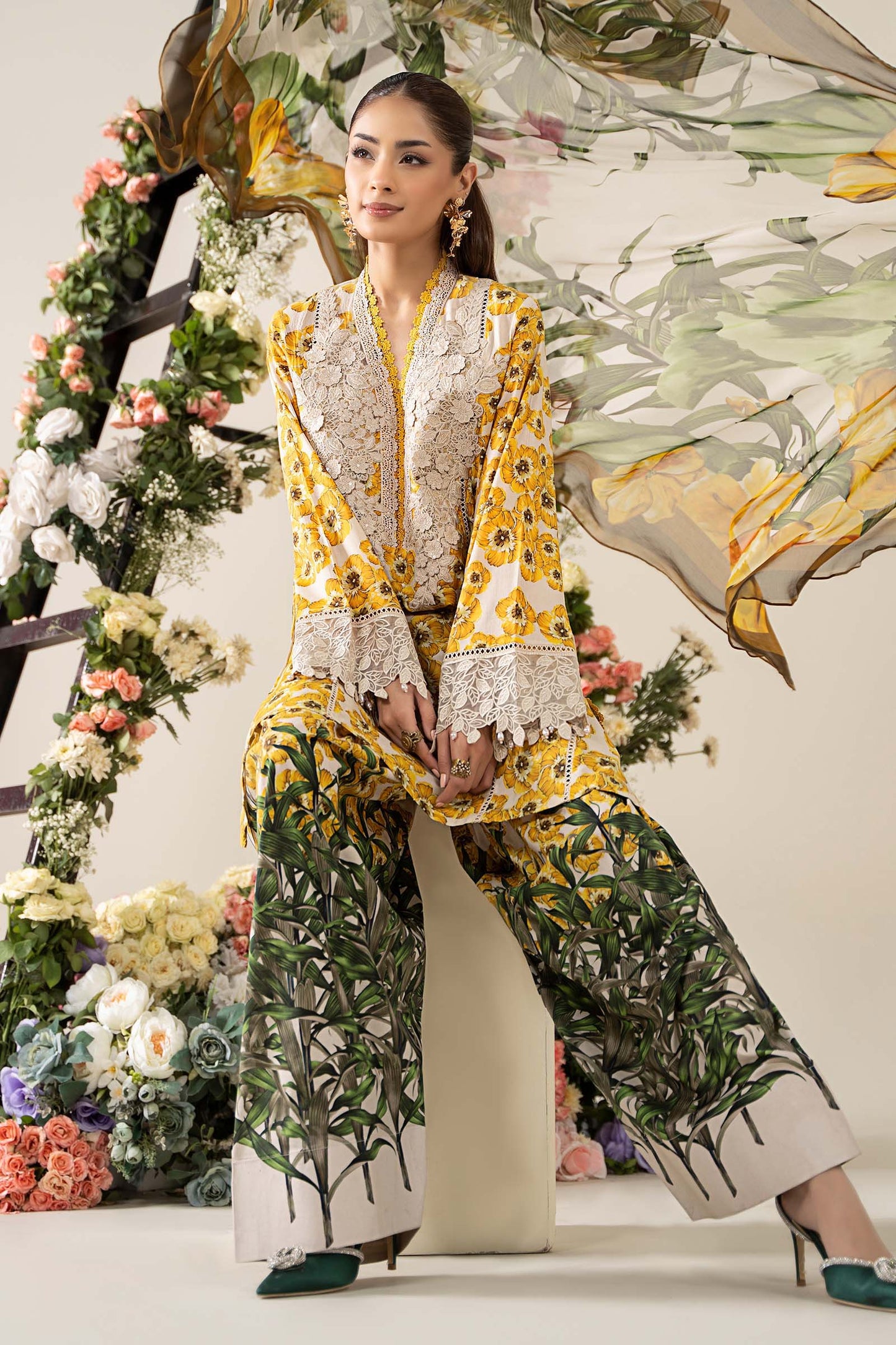 3 Piece Unstitched Embroidered Lawn Suit | MPT-2606-A