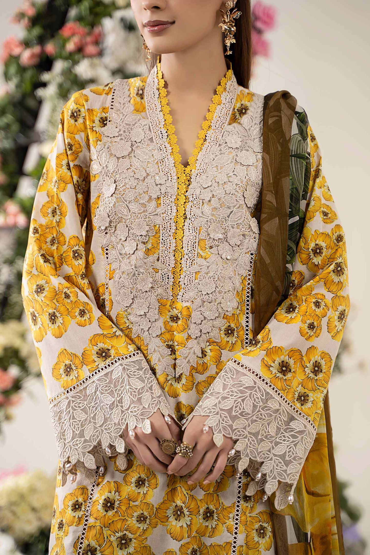 3 Piece Unstitched Embroidered Lawn Suit | MPT-2606-A