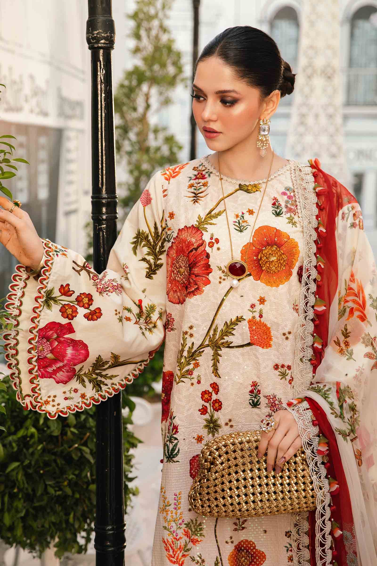 3 Piece Unstitched Embroidered Lawn Suit | MPT-2607-A
