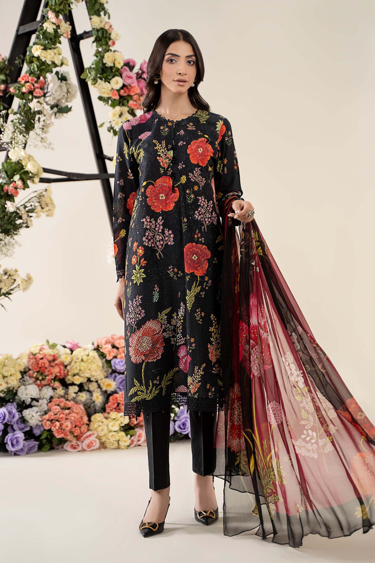 3 Piece Embroidered Lawn Suit | MPS-2607-B