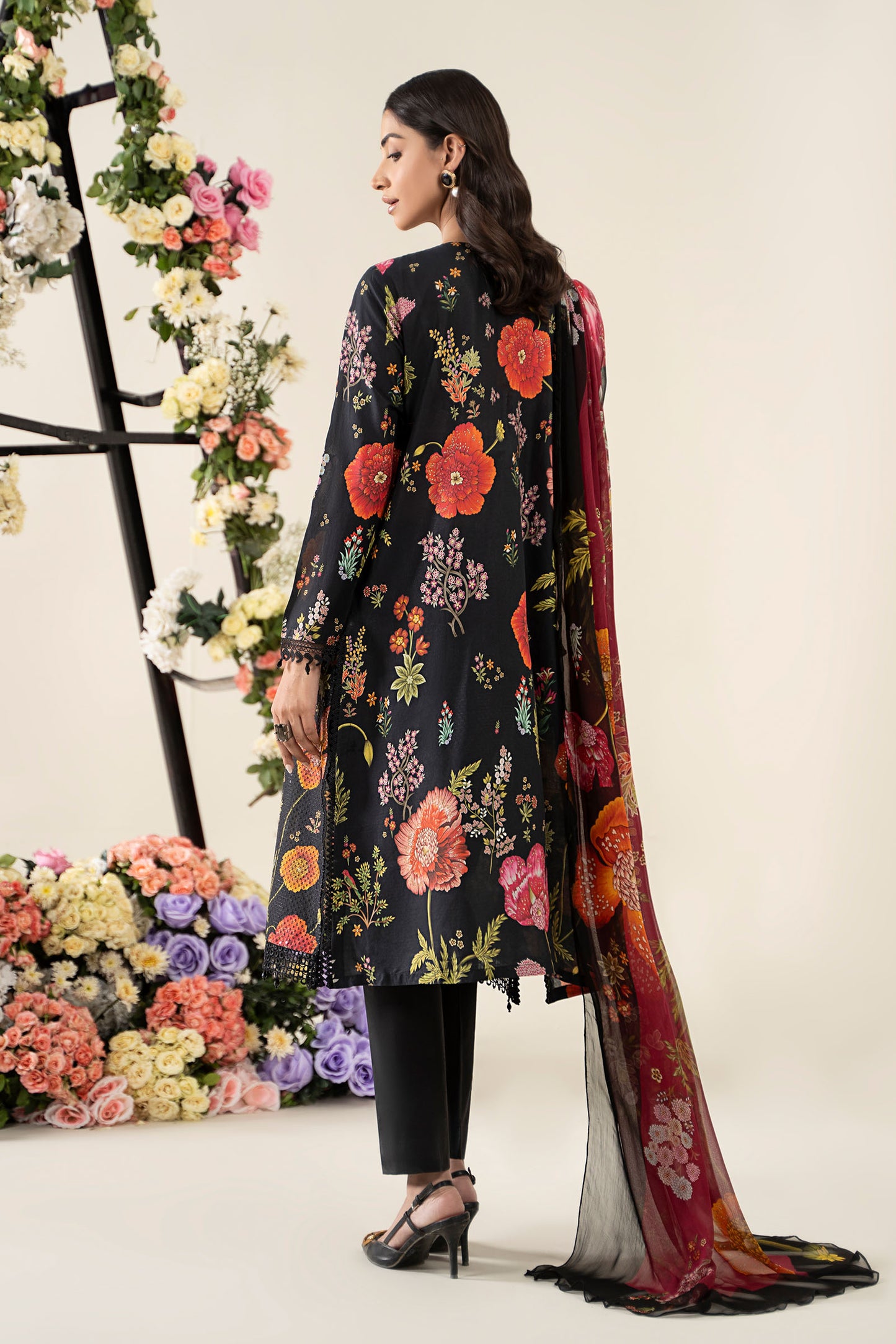 3 Piece Unstitched Embroidered Lawn Suit | MPT-2607-B