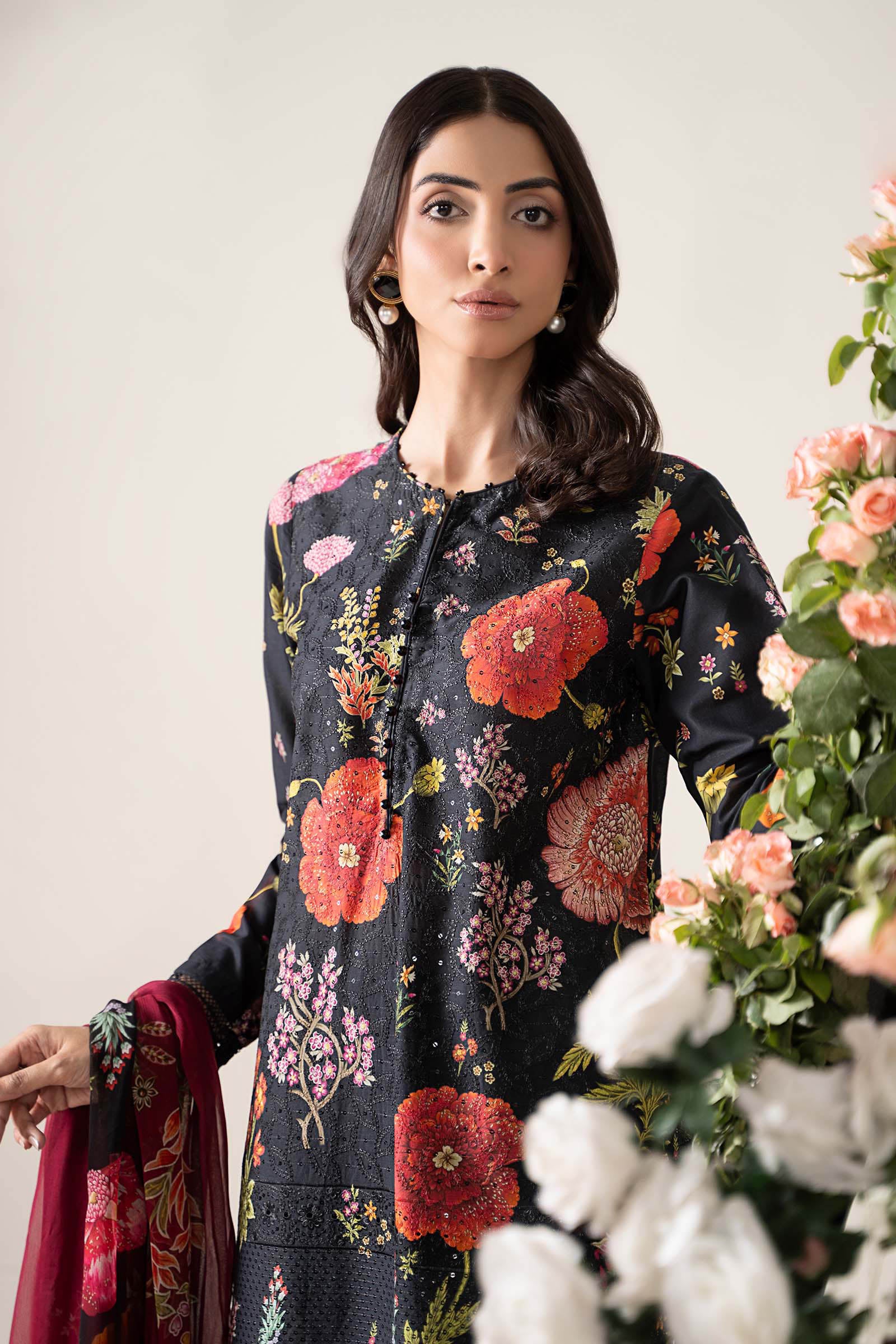 3 Piece Unstitched Embroidered Lawn Suit | MPT-2607-B