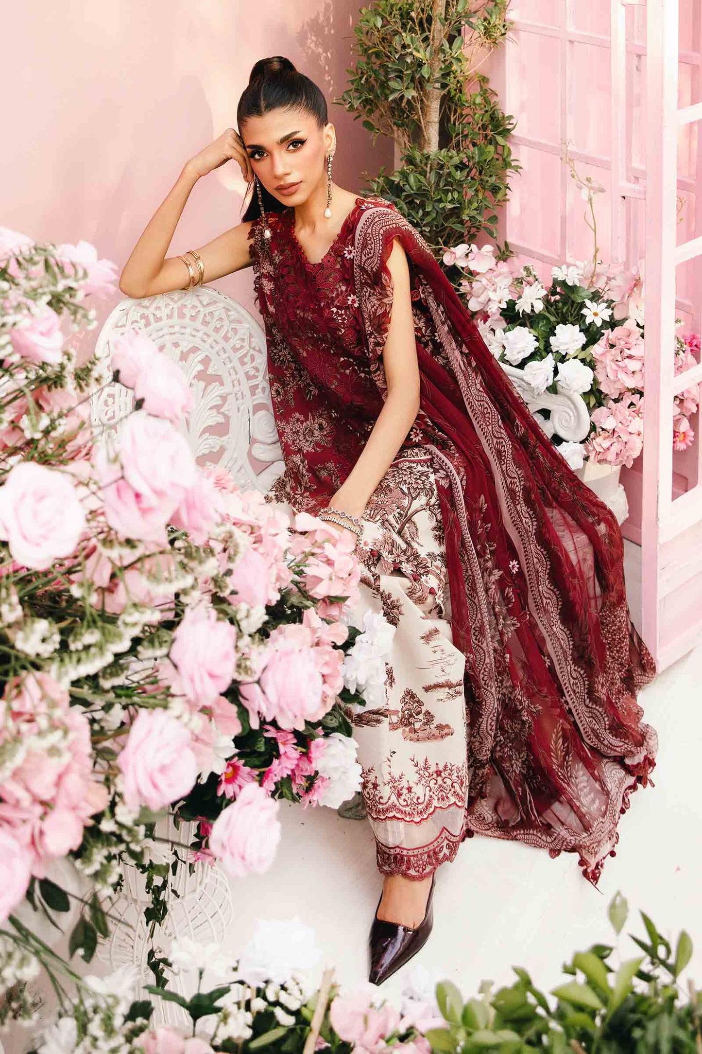 3 Piece Unstitched Embroidered Lawn Suit | MPT-2608-A