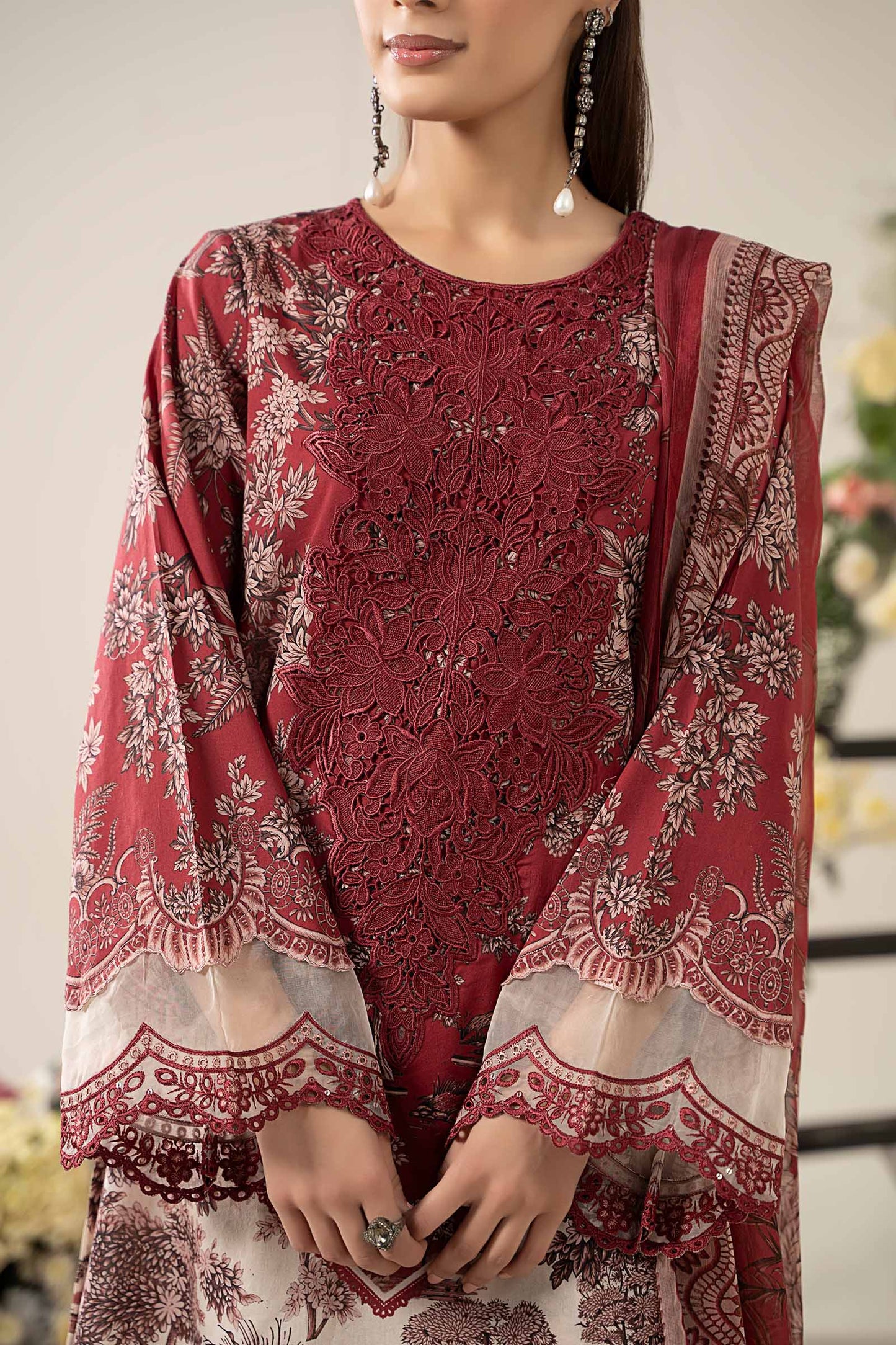 3 Piece Embroidered Lawn Suit | MPS-2608-A