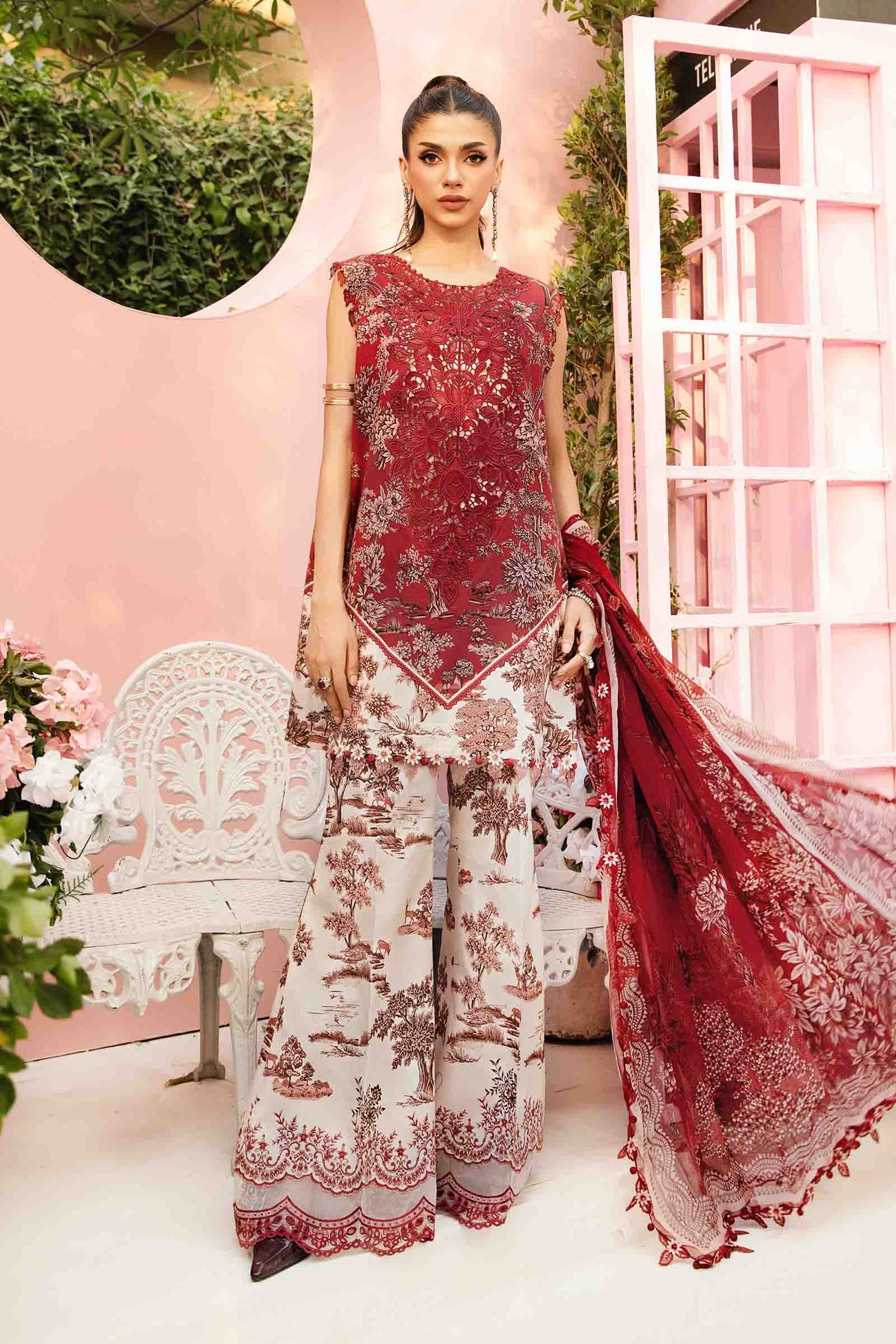 3 Piece Unstitched Embroidered Lawn Suit | MPT-2608-A