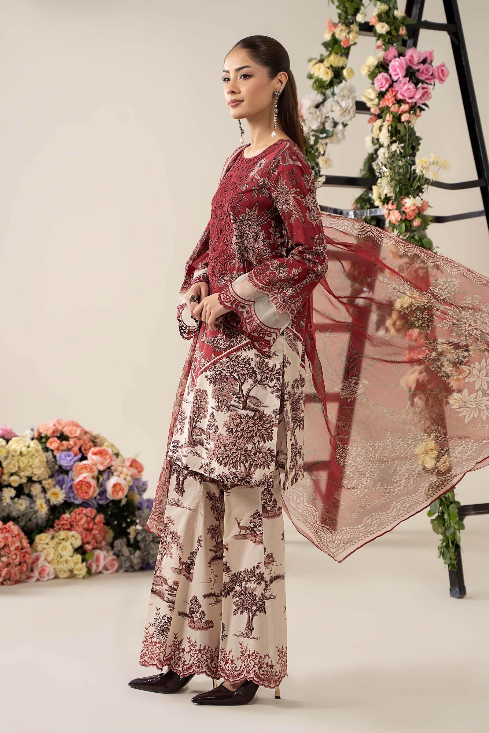 3 Piece Embroidered Lawn Suit | MPS-2608-A
