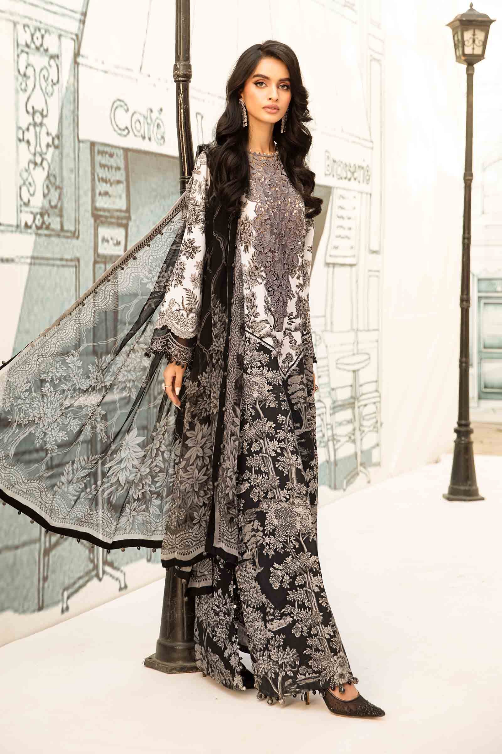 3 Piece Unstitched Embroidered Lawn Suit | MPT-2608-B