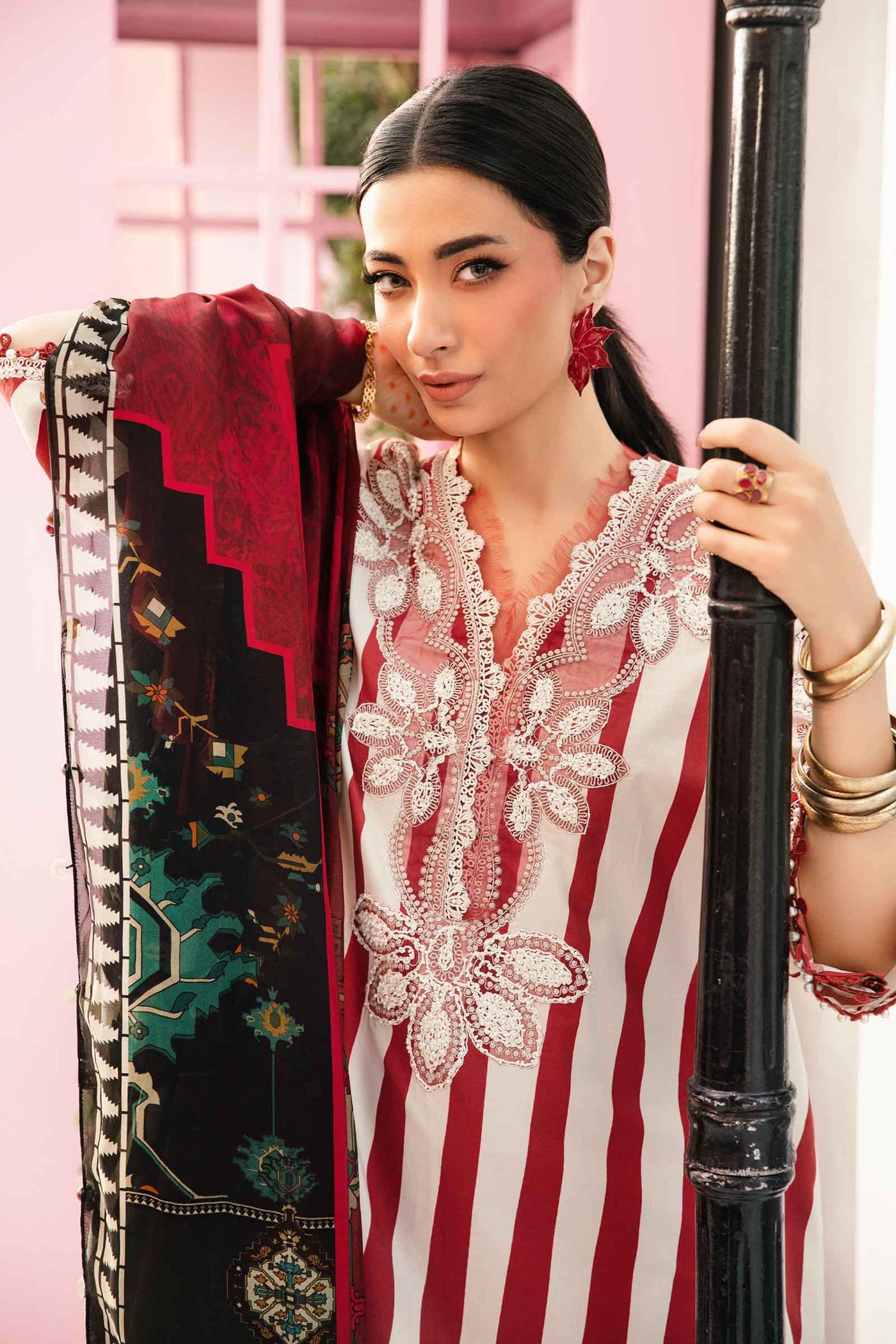 3 Piece Unstitched Embroidered Lawn Suit | MPT-2609-A