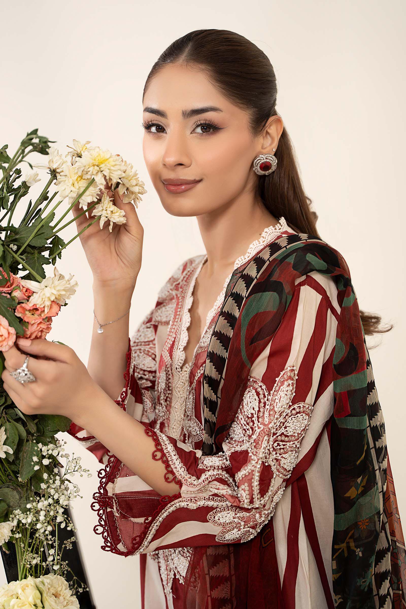3 Piece Embroidered Lawn Suit | MPS-2609-A