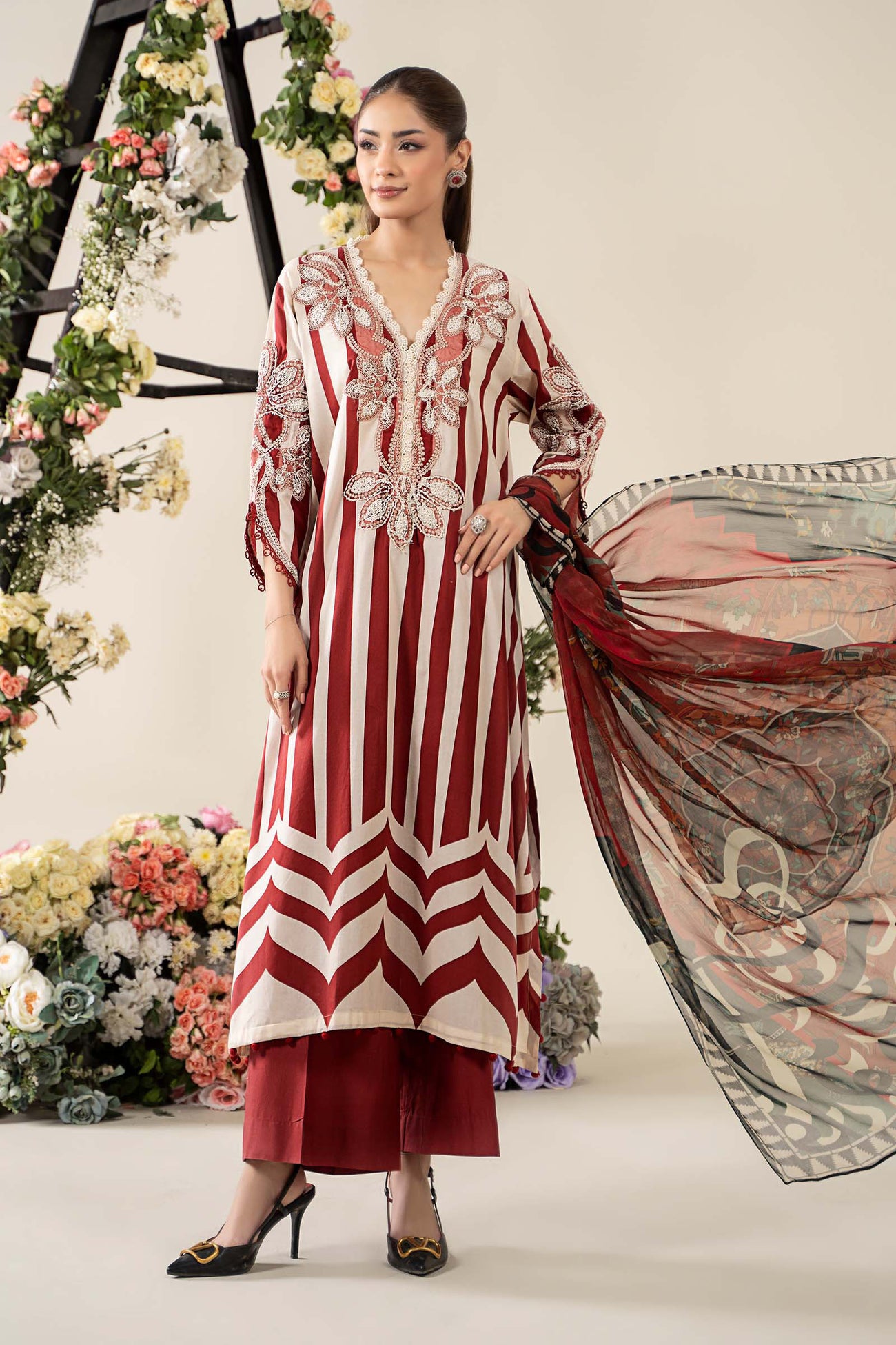3 Piece Embroidered Lawn Suit | MPS-2609-A