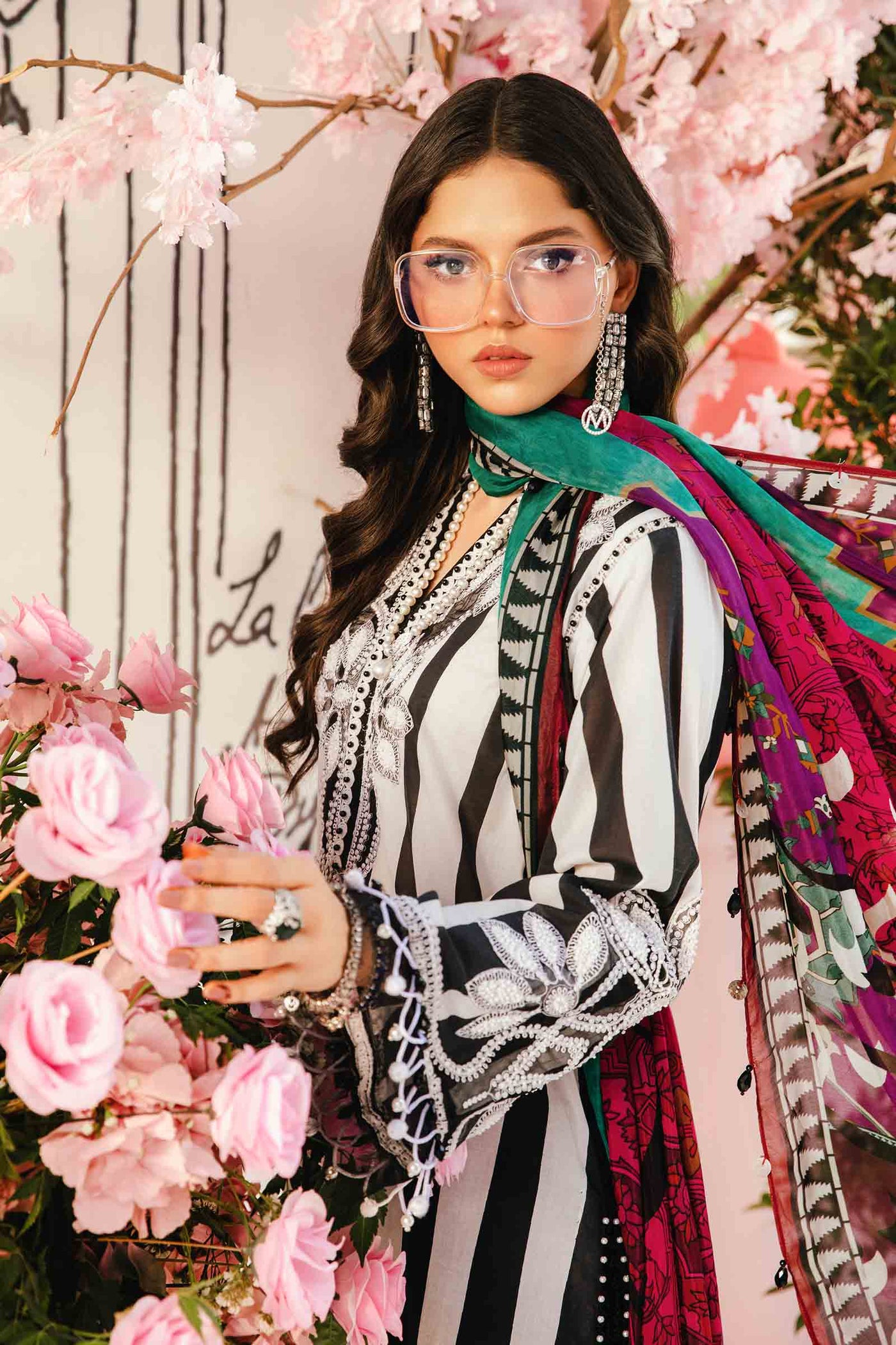 3 Piece Unstitched Embroidered Lawn Suit | MPT-2609-B