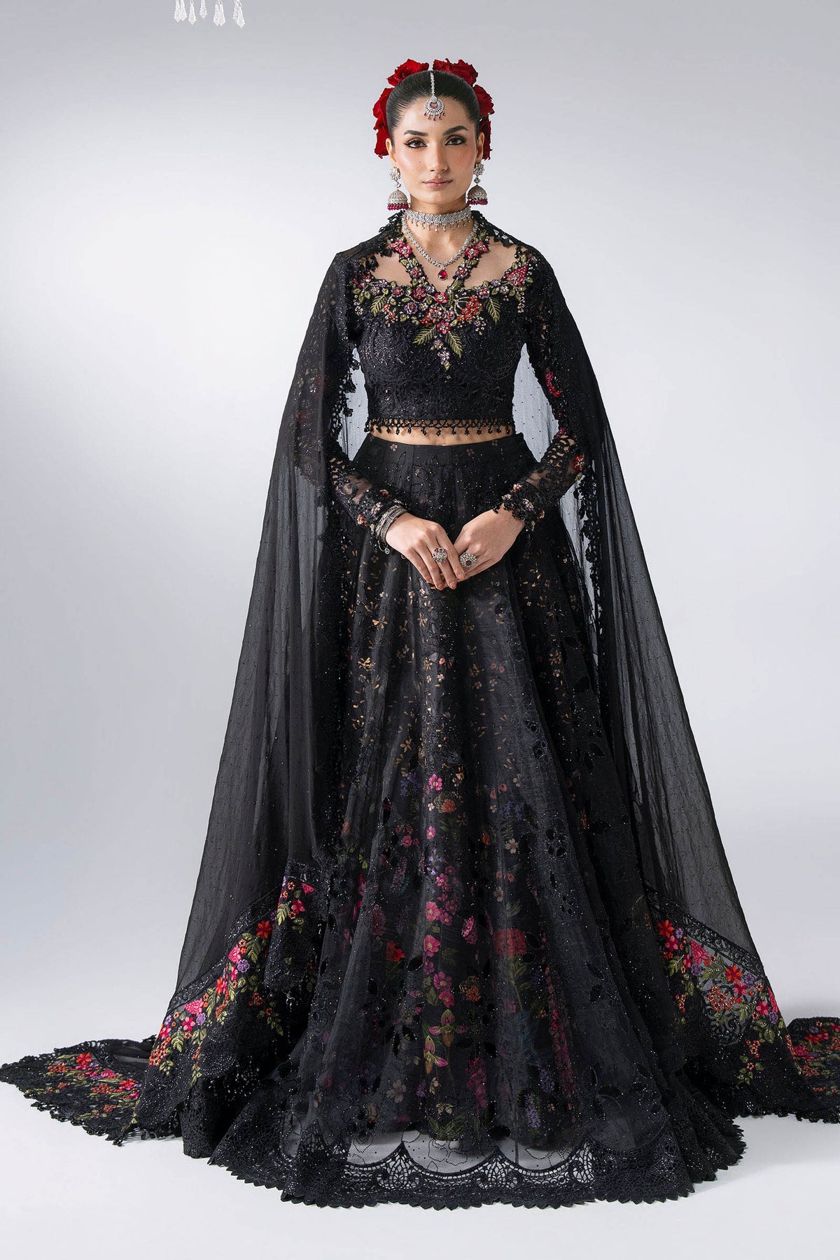 3 Piece Unstitched Embroidered Organza Suit