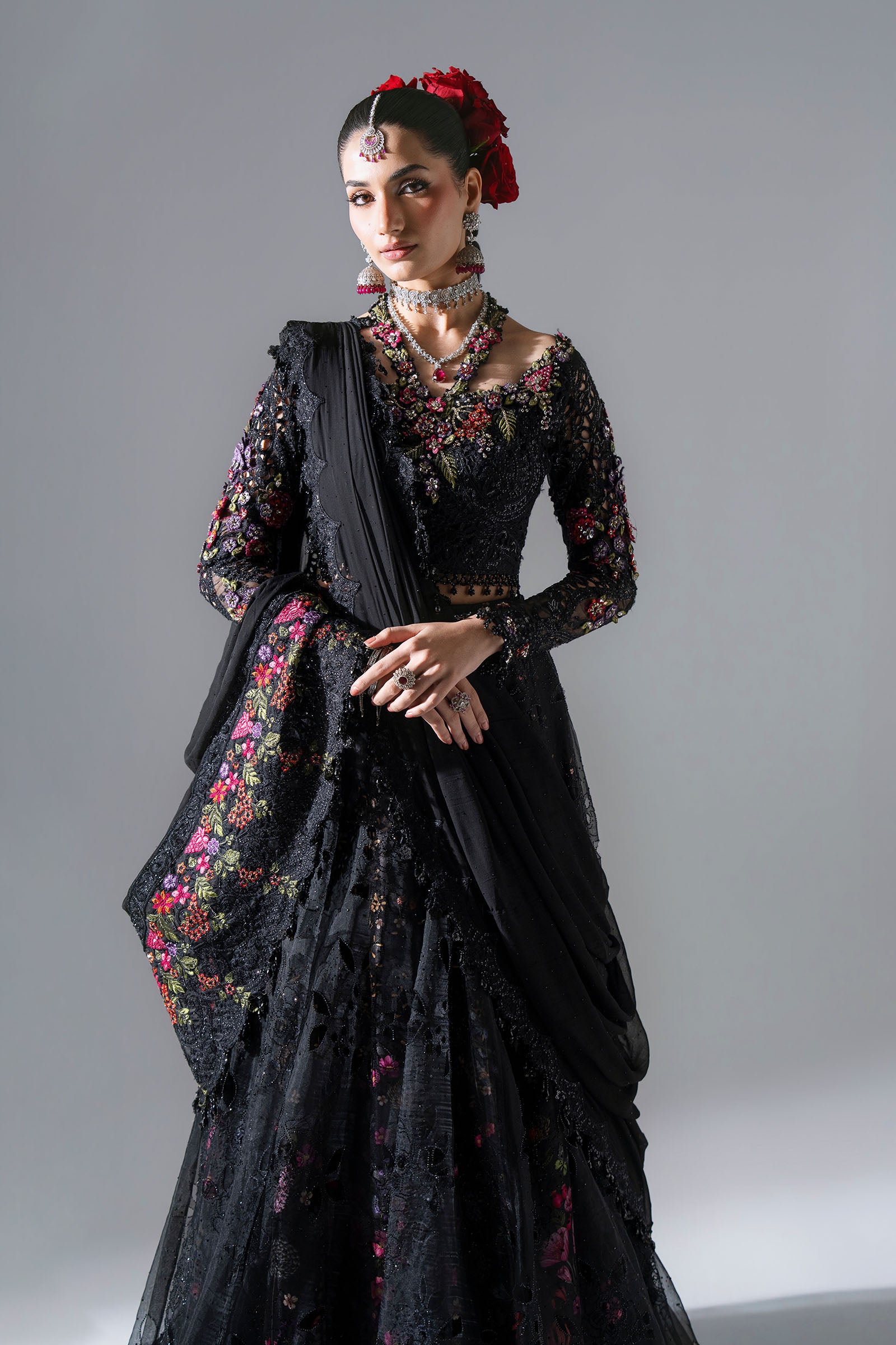 3 Piece Unstitched Embroidered Organza Suit