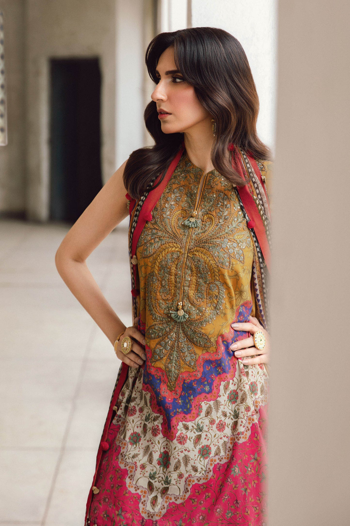 3 Piece Unstitched Embroidered Cambric Suit | MPT-2710-A