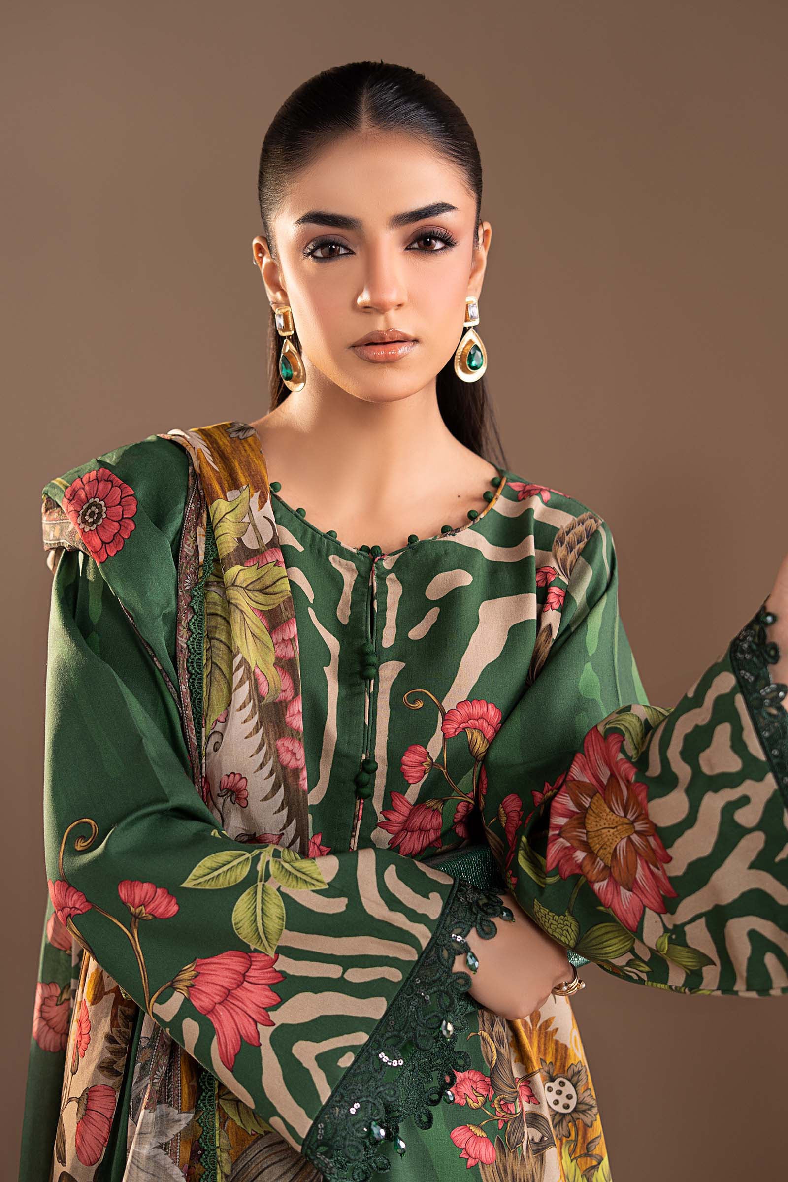 3 Piece Embroidered Linen Suit