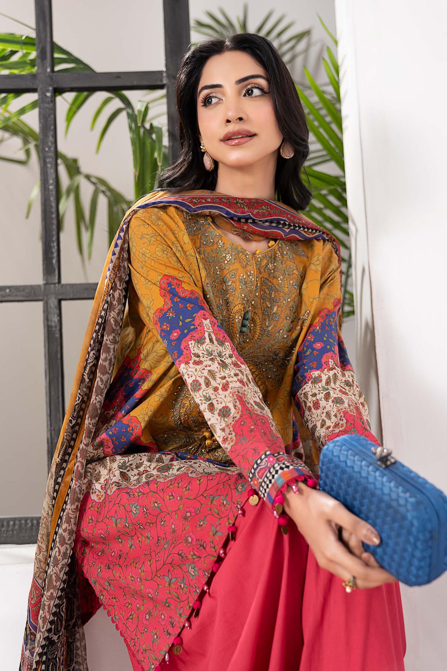 3 Piece Embroidered Cambric Suit