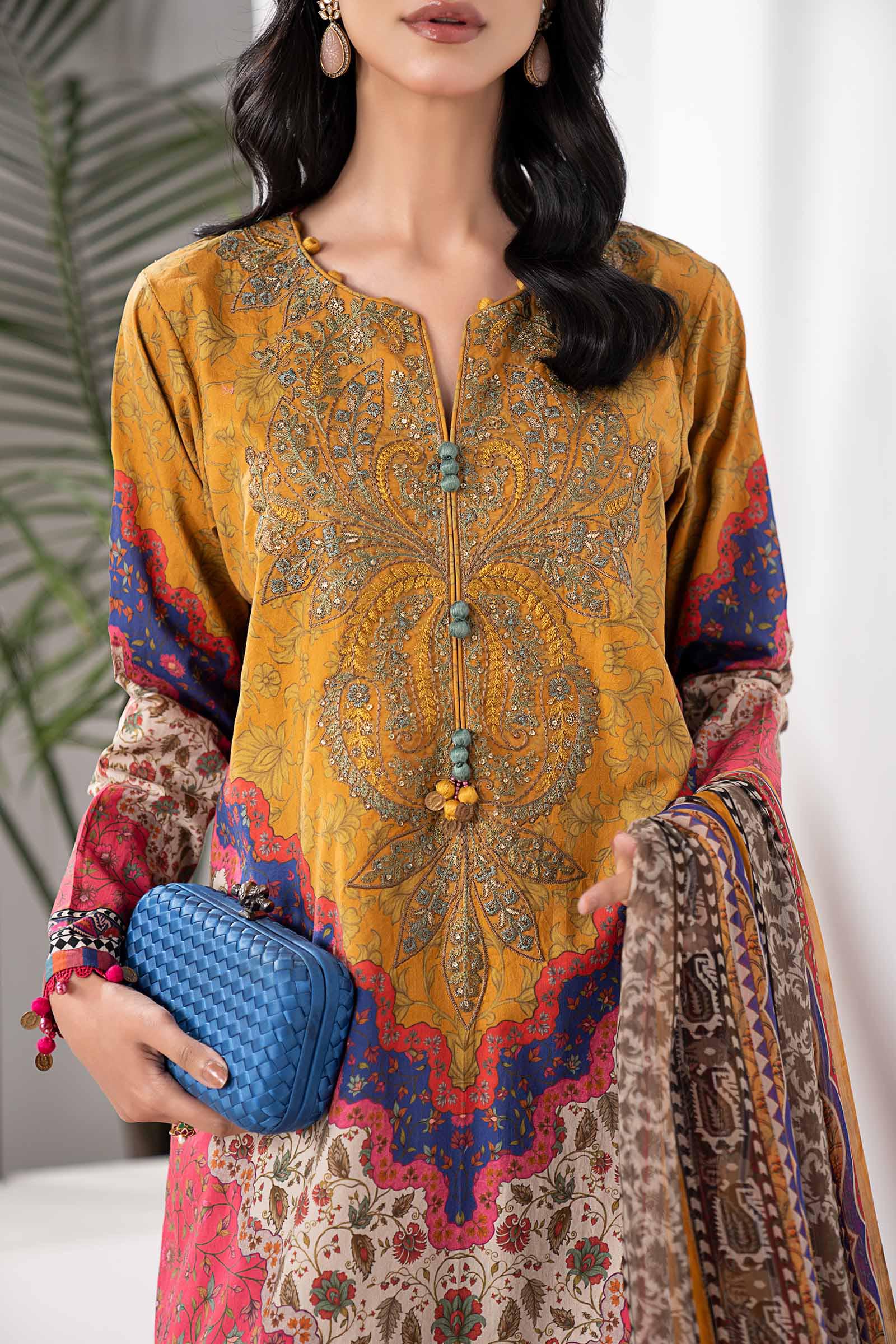 3 Piece Embroidered Cambric Suit