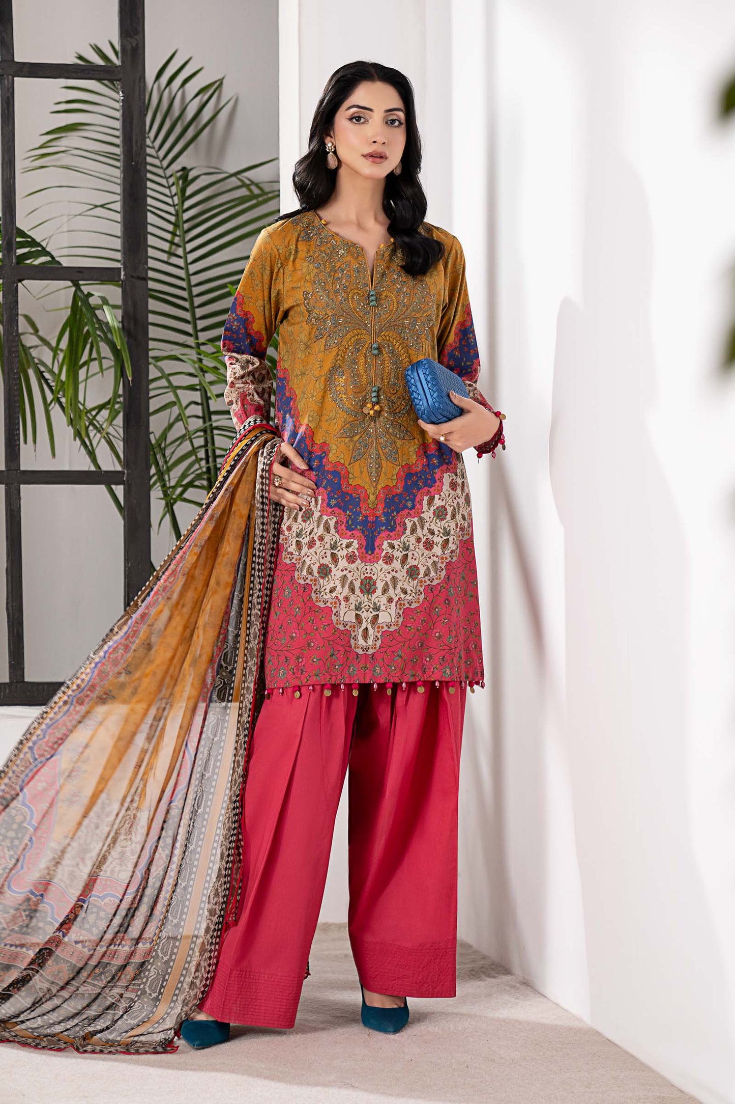 3 Piece Embroidered Cambric Suit