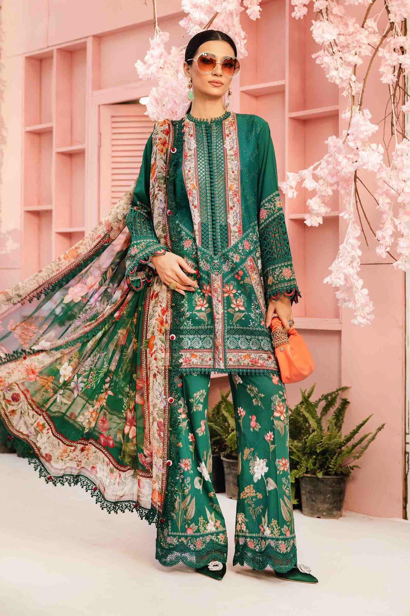 3 Piece Unstitched Embroidered Lawn Suit | MPT-2610-A