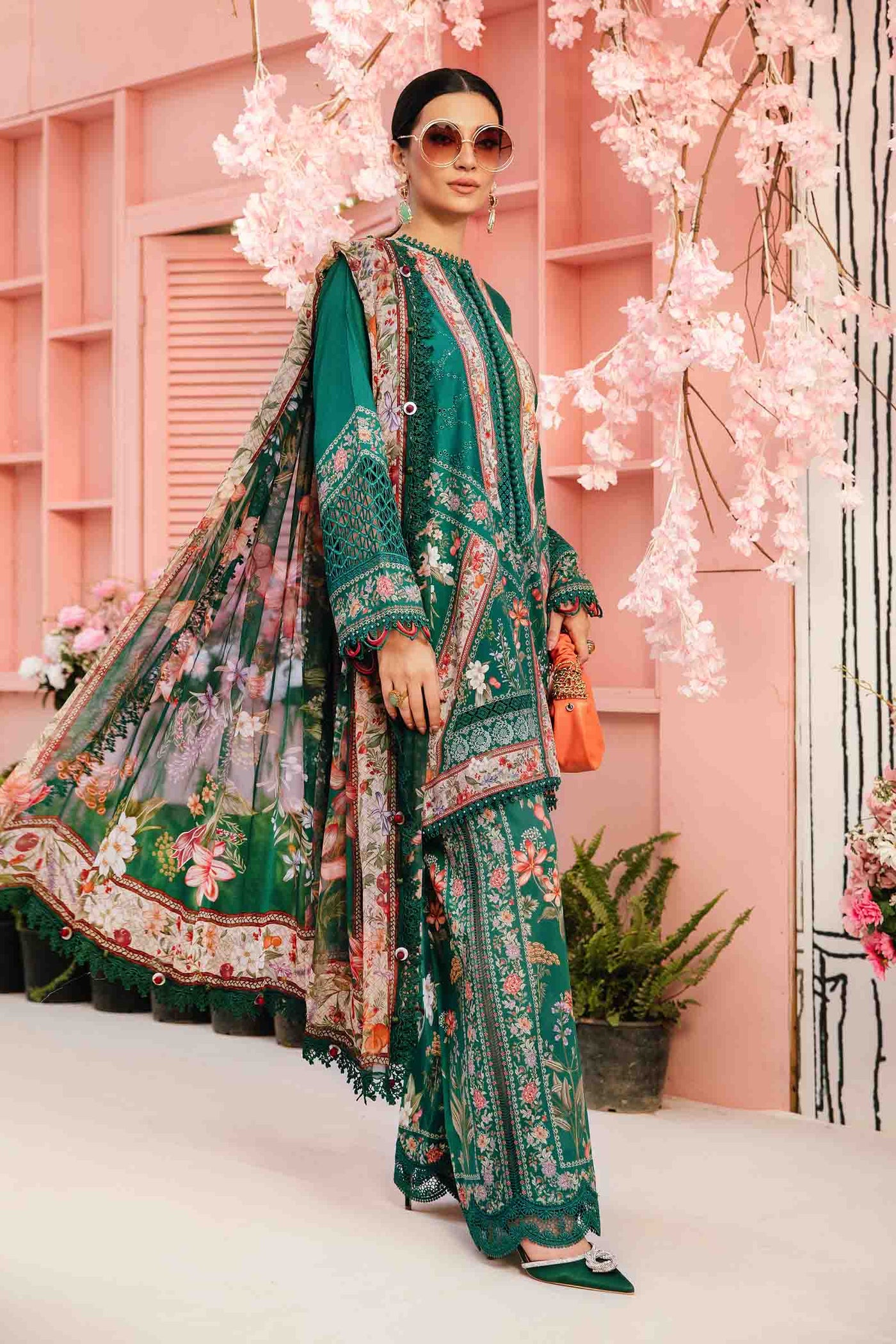 3 Piece Unstitched Embroidered Lawn Suit | MPT-2610-A