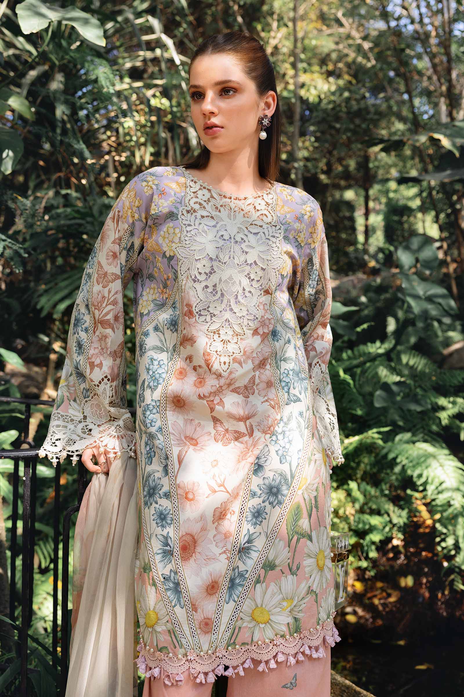 3 Piece Unstitched Embroidered Lawn Suit