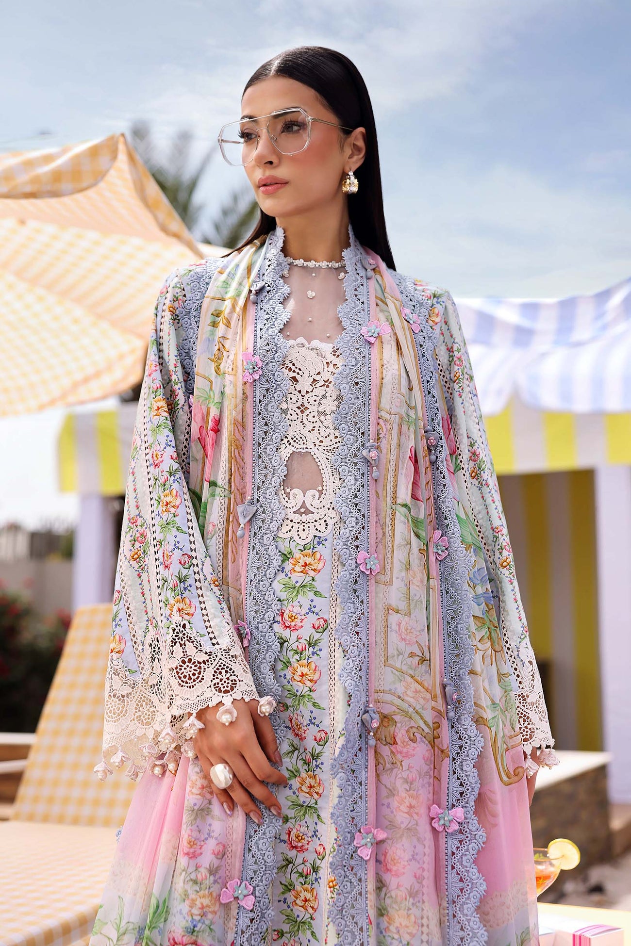 3 Piece Unstitched Embroidered Lawn Suit