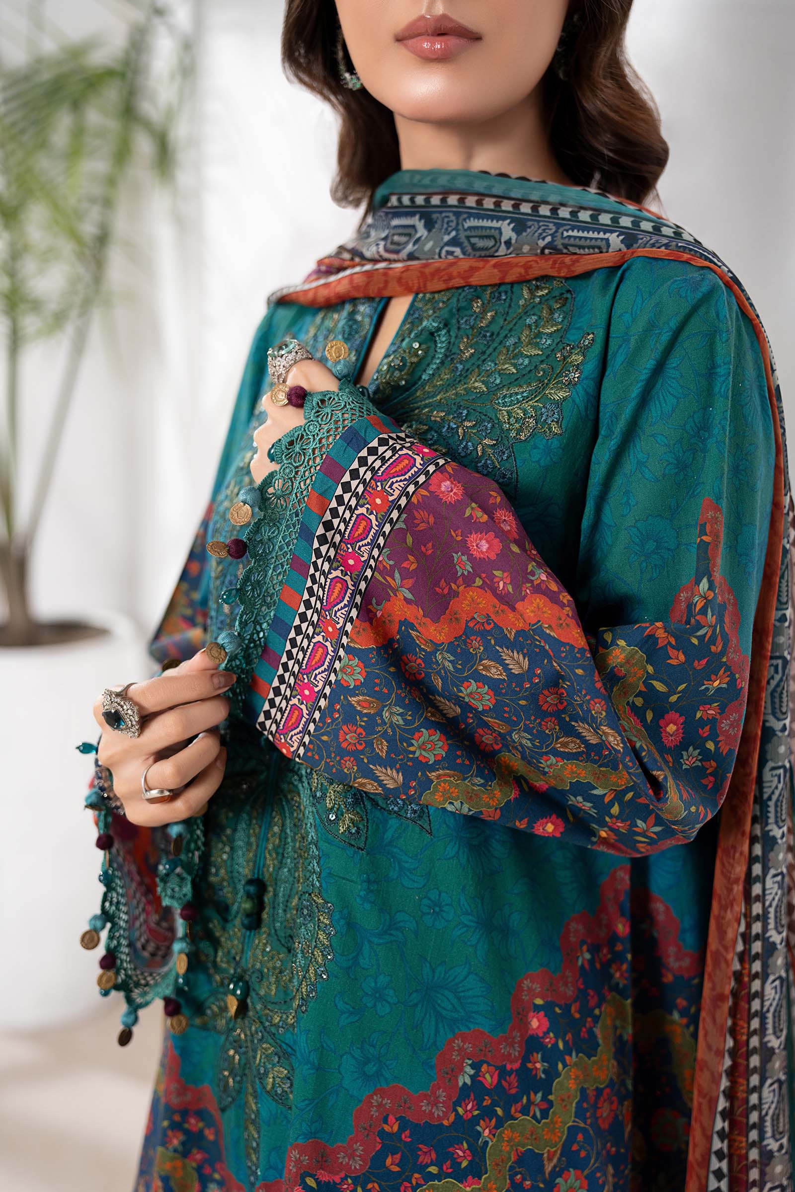 3 Piece Embroidered Cambric Suit