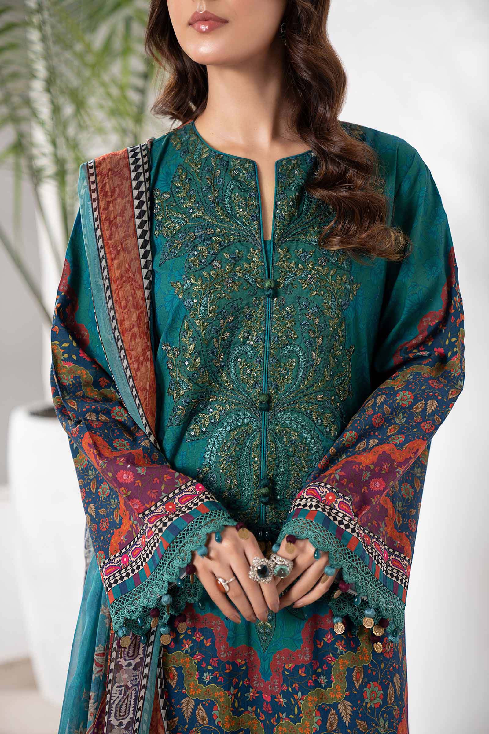 3 Piece Embroidered Cambric Suit