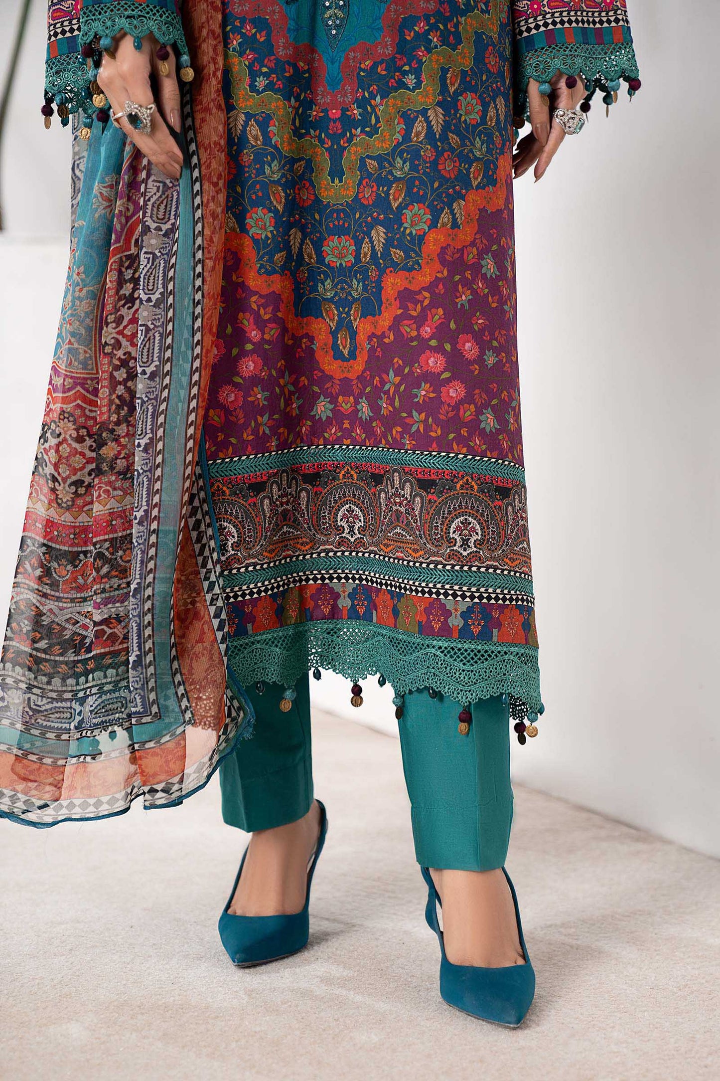 3 Piece Embroidered Cambric Suit