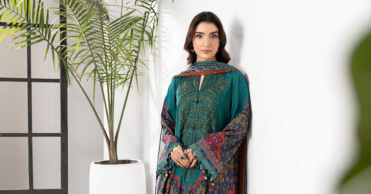 3 Piece Embroidered Cambric Suit