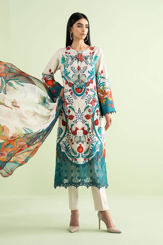 Maria B 3 Piece Embroidered Lawn Suit, view 1