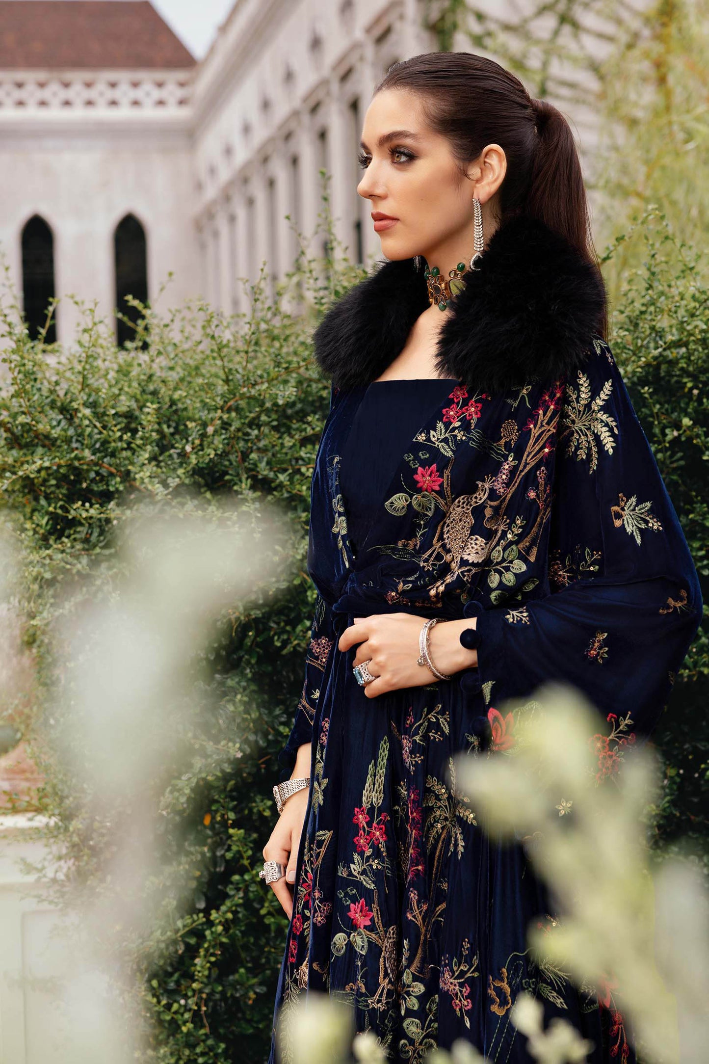 3 Piece Unstitched Embroidered Twill Linen Suit