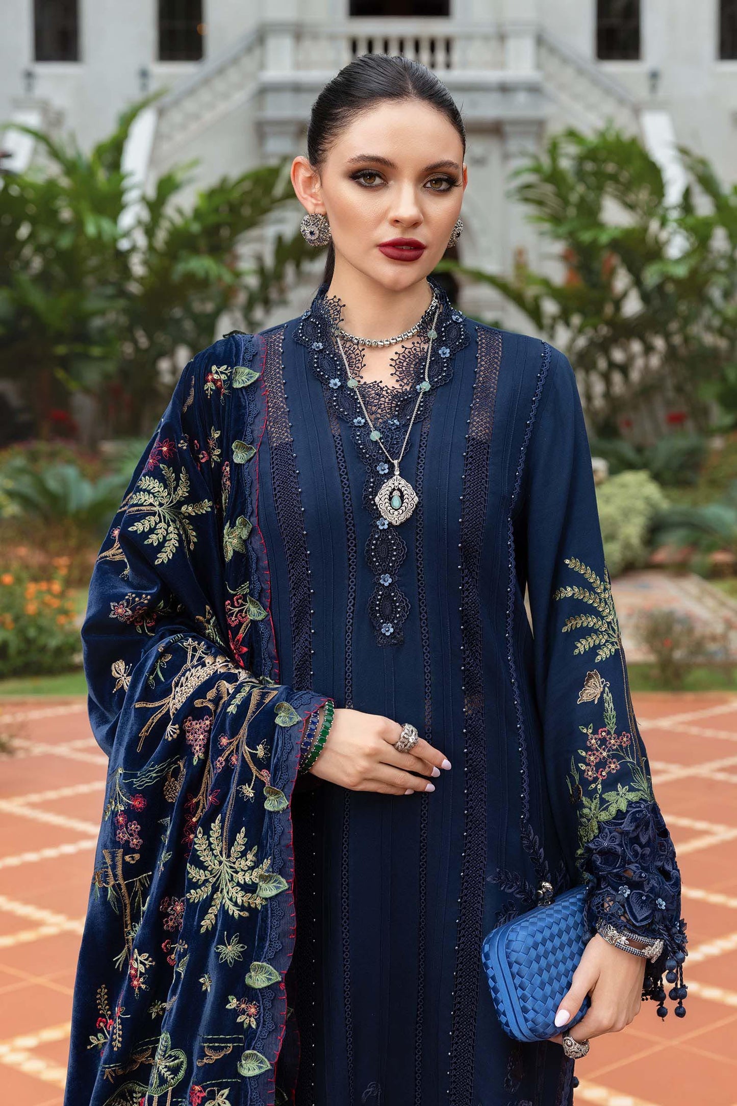 3 Piece Unstitched Embroidered Twill Linen Suit