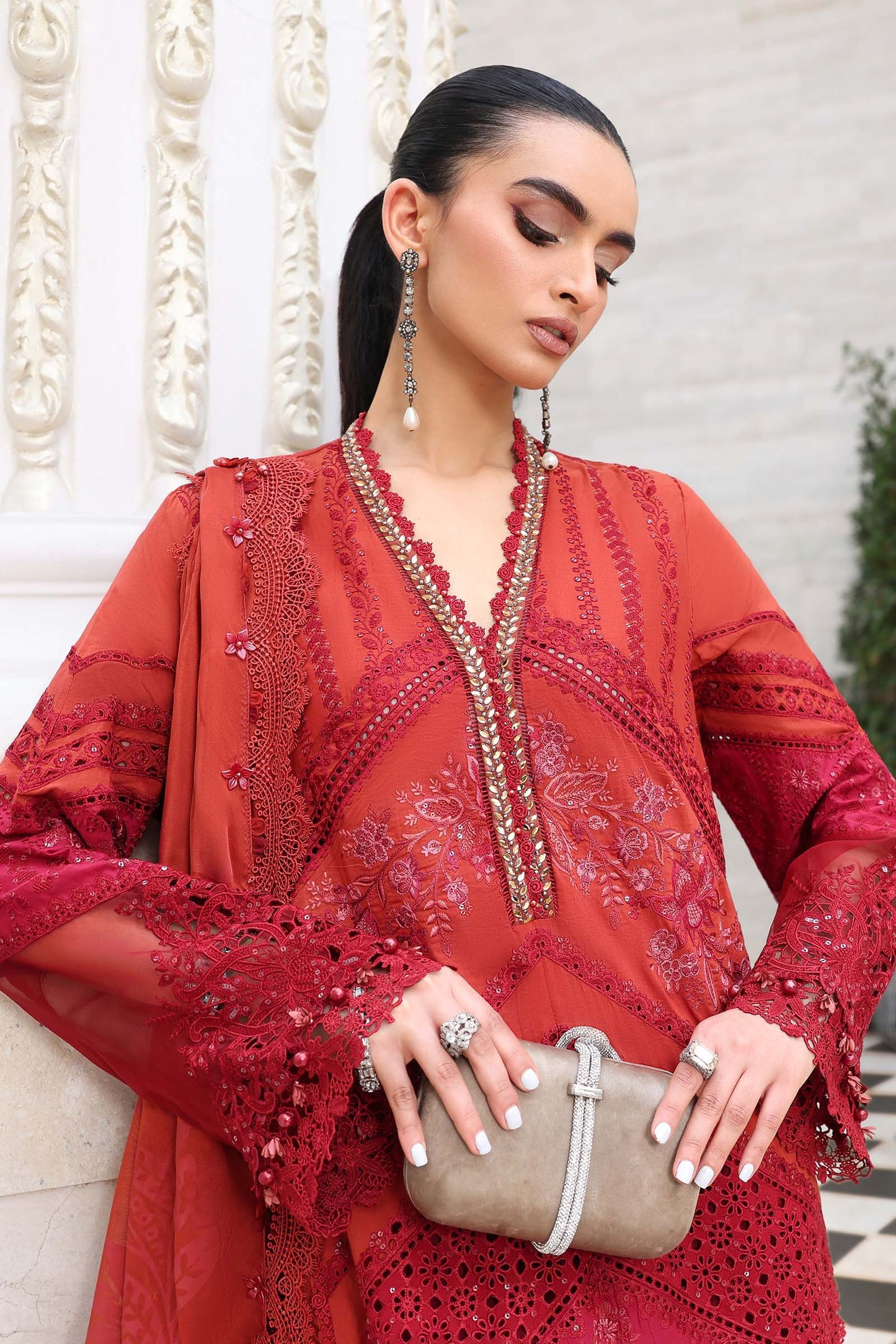3 Piece Unstitched Embroidered Lawn Suit