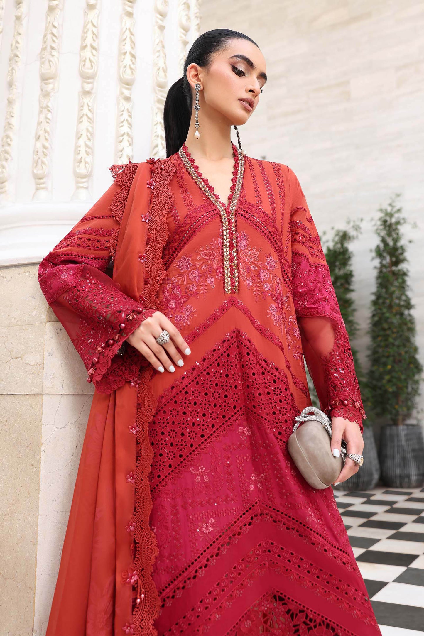 3 Piece Unstitched Embroidered Lawn Suit