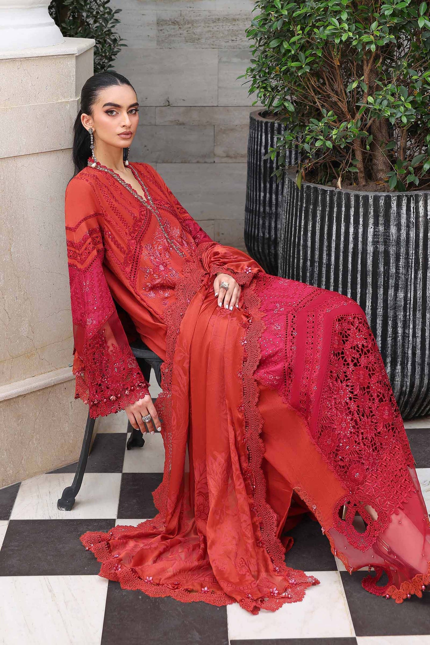 3 Piece Unstitched Embroidered Lawn Suit
