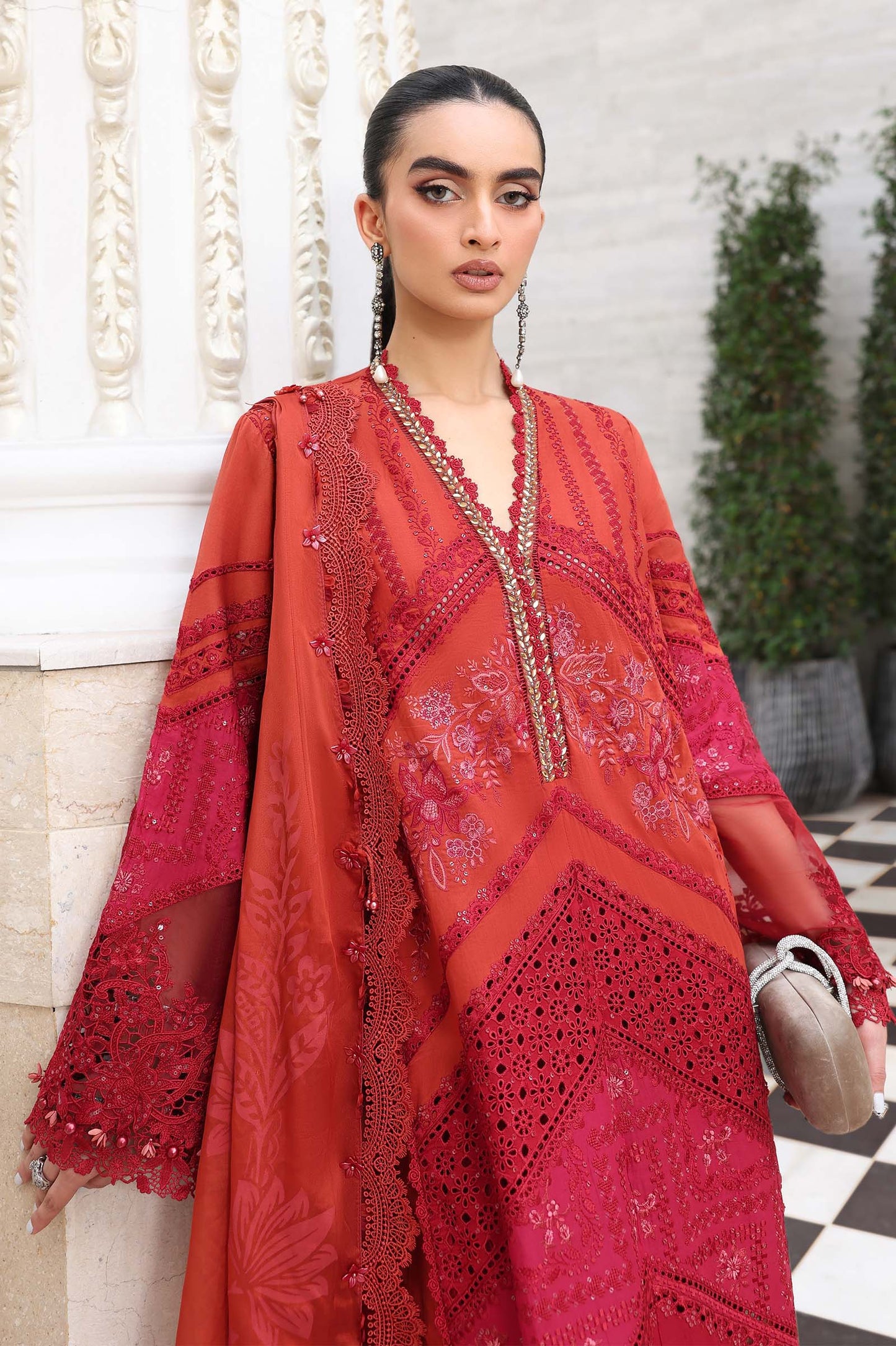 3 Piece Unstitched Embroidered Lawn Suit