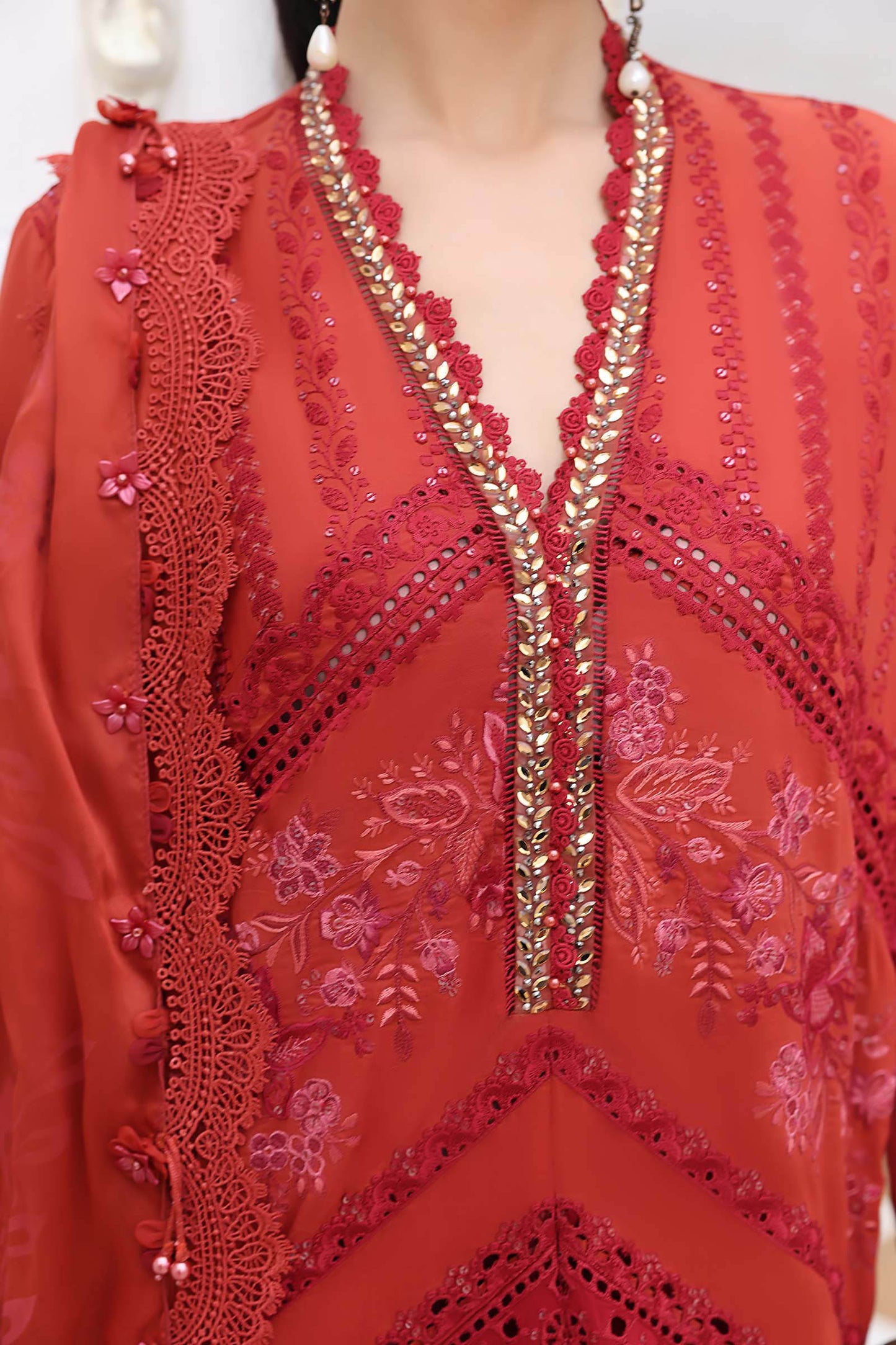3 Piece Unstitched Embroidered Lawn Suit