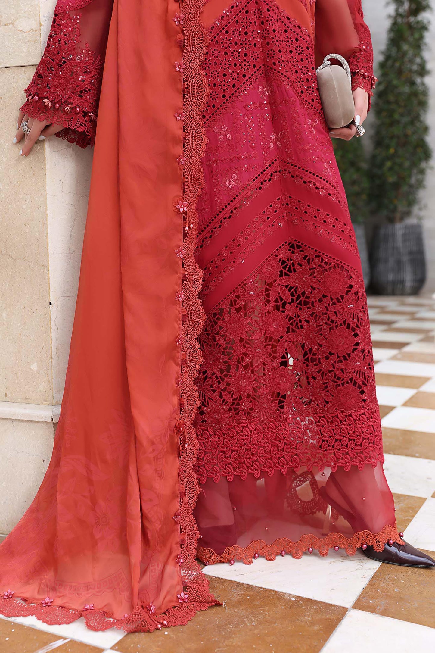 3 Piece Unstitched Embroidered Lawn Suit