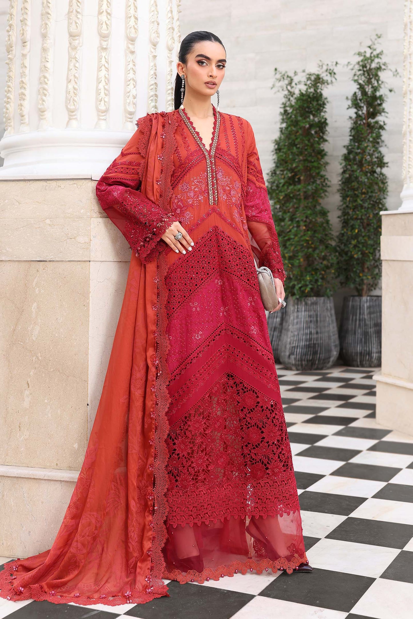3 Piece Unstitched Embroidered Lawn Suit