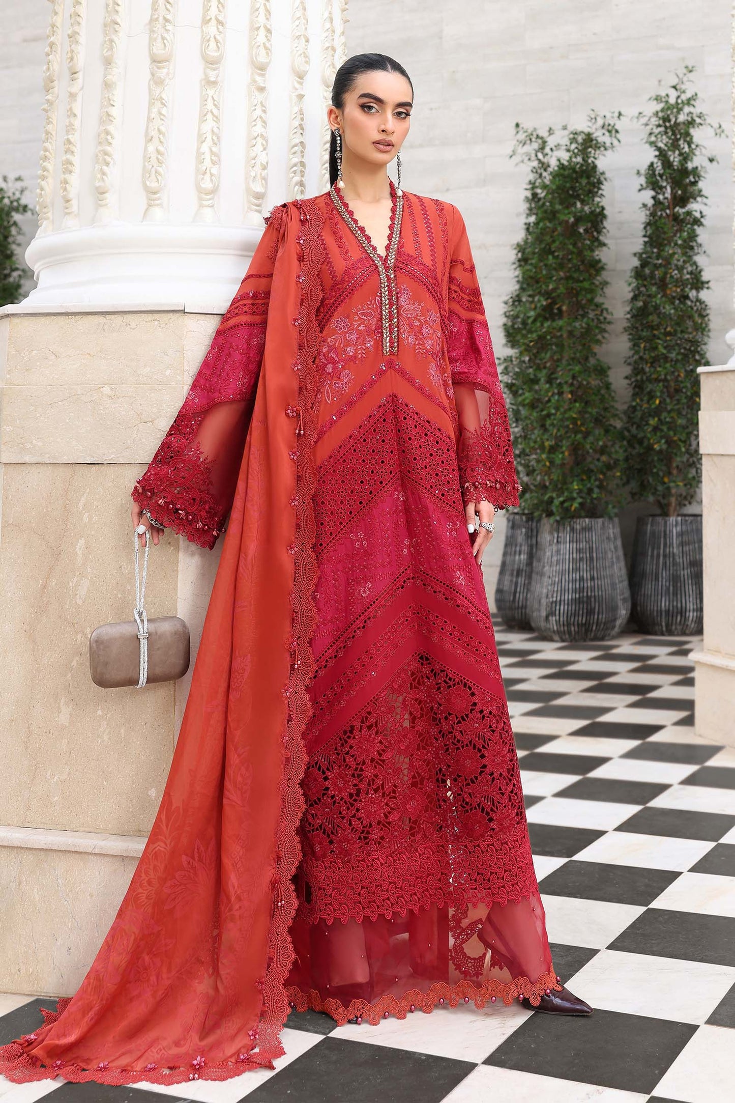3 Piece Unstitched Embroidered Lawn Suit