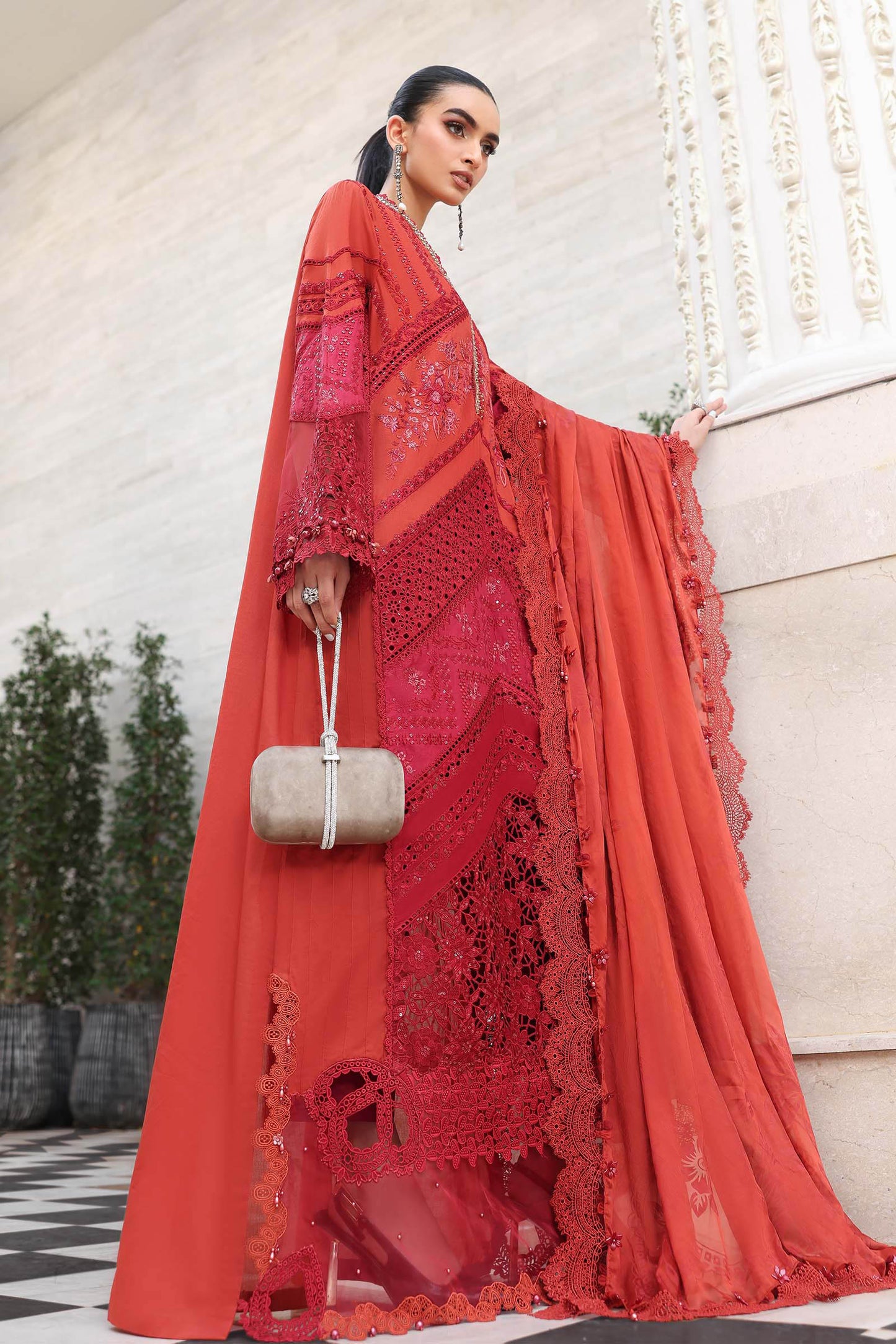 3 Piece Unstitched Embroidered Lawn Suit