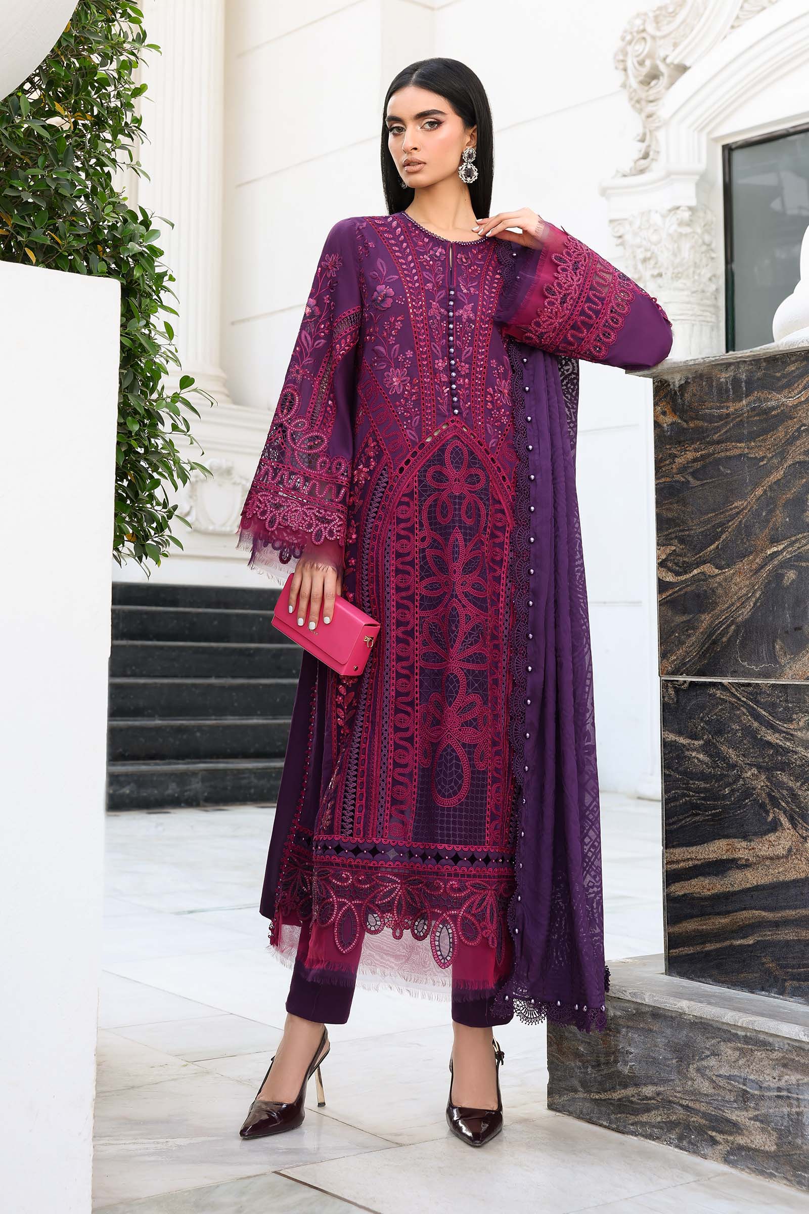 3 Piece Unstitched Embroidered Lawn Suit