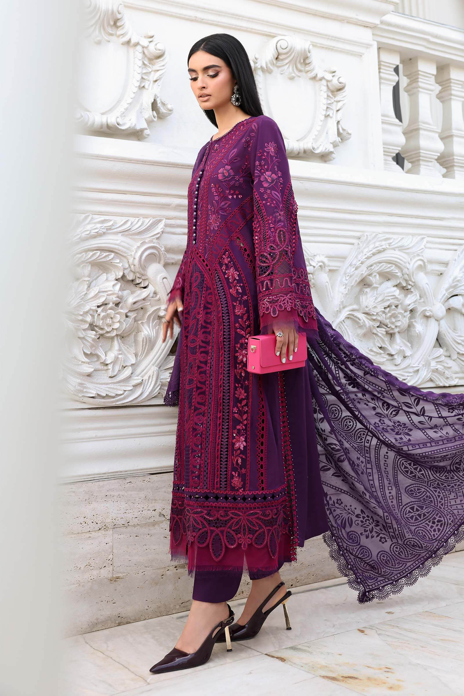 3 Piece Unstitched Embroidered Lawn Suit