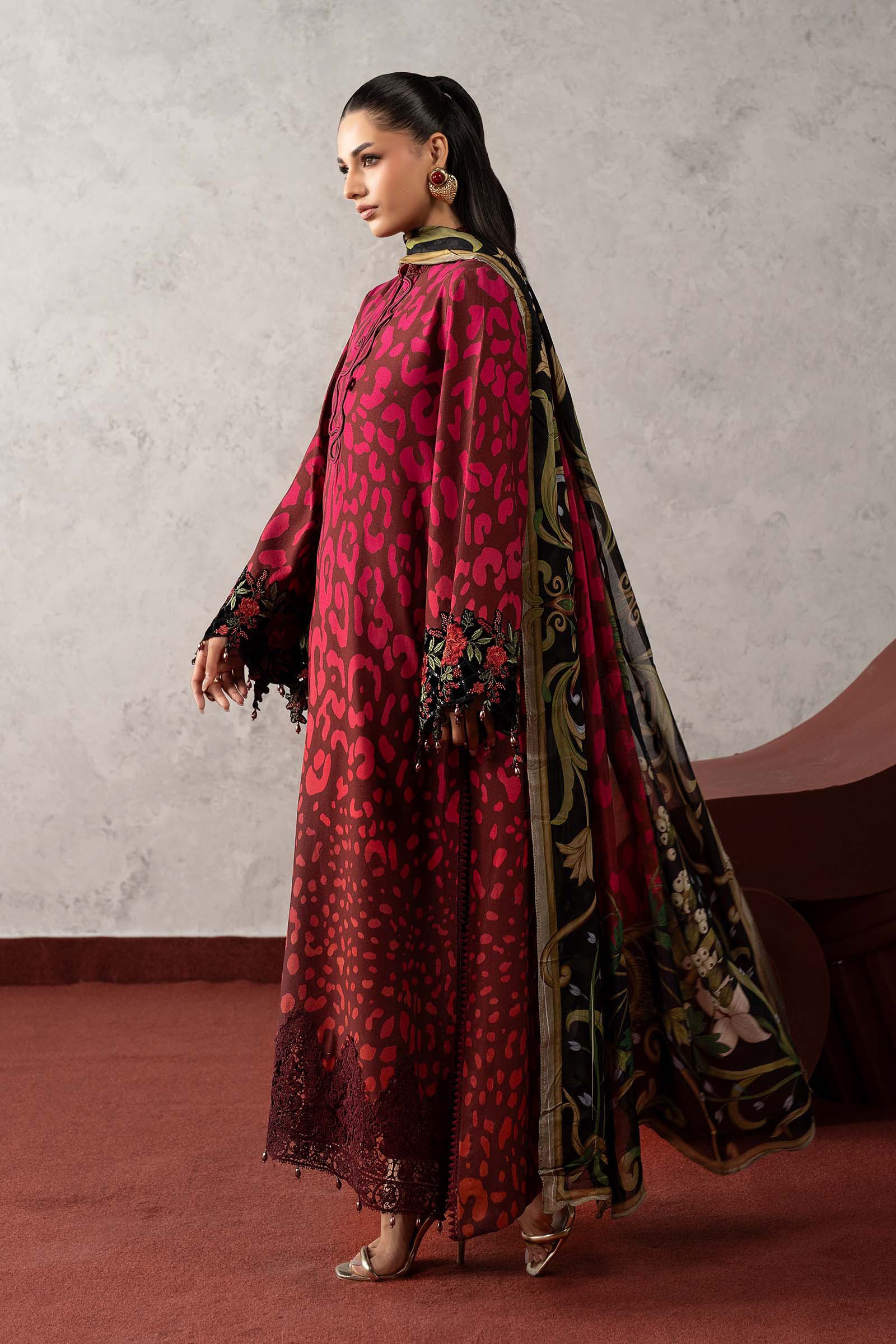 3 Piece Embroidered Linen Suit