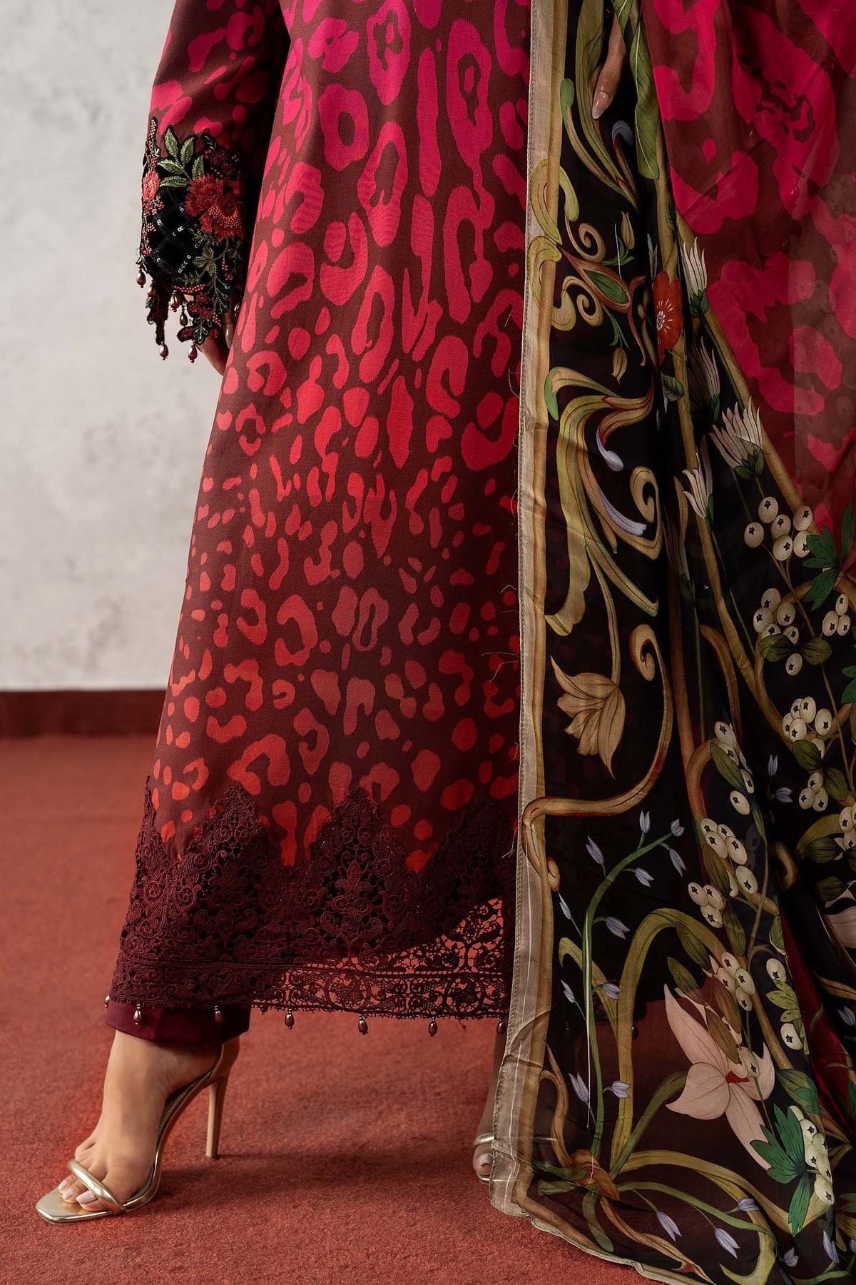 3 Piece Embroidered Linen Suit